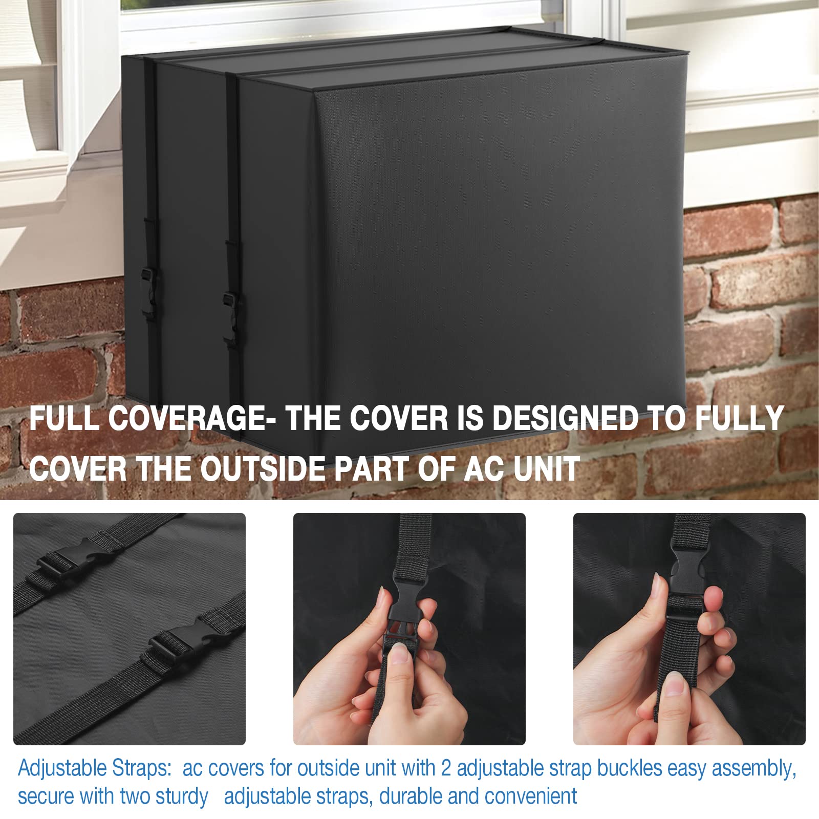 Hoxha 2 Pack Window Air Conditioner Cover, Indoor And Outdoor Air Conditioner Cover Set, Dust Proof Waterproof Ac Unit Covers Fo