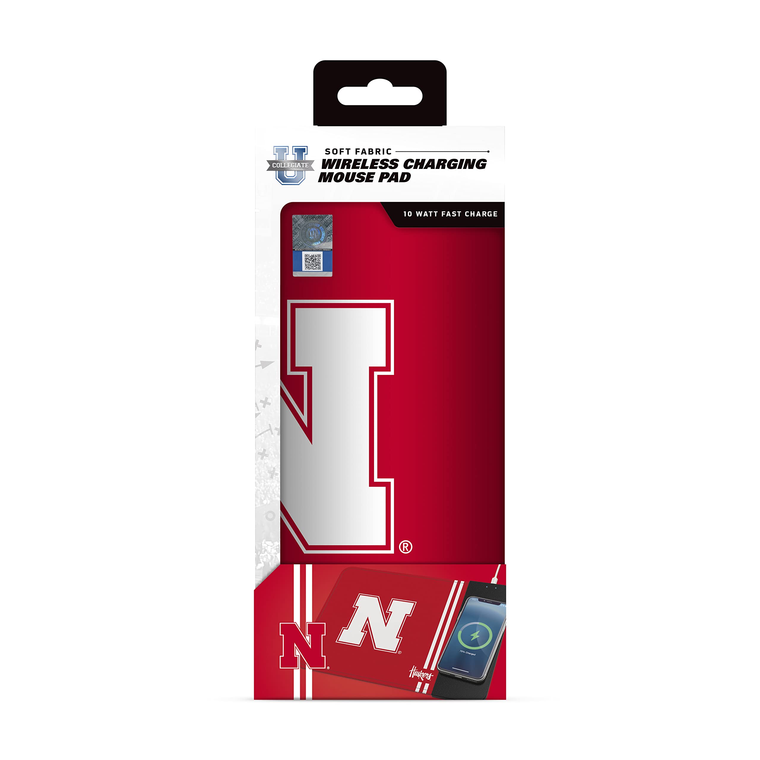 Soar Ncaa Wireless Charging Mouse Pad, Nebraska Cornhuskers