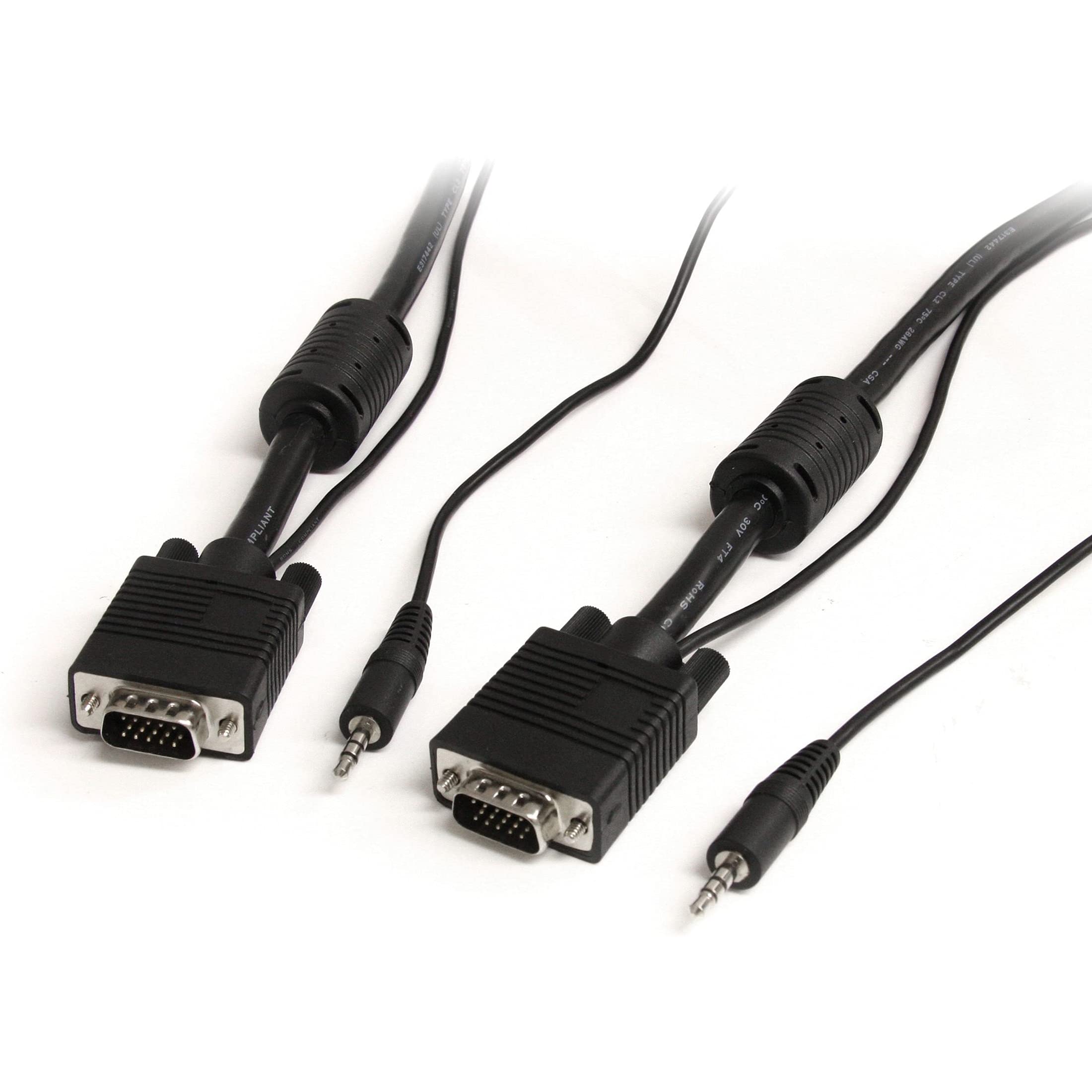 Startech.Com 25 Ft. (7.6 M) Vga Cable With Audio   Hd15 Vga With Audio   Coaxial High Resolution   Male/Male   Vga Monitor Cable