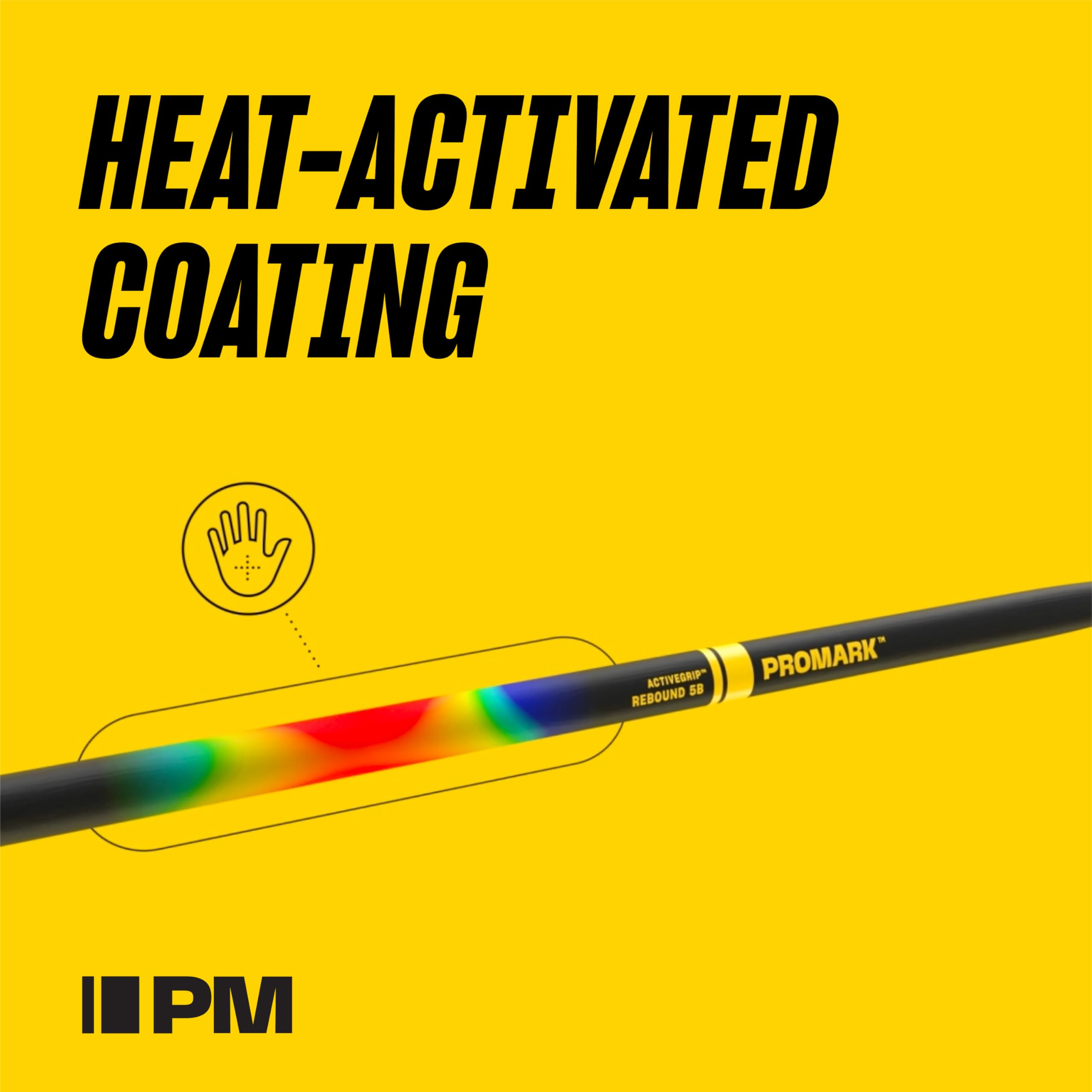 Promark Rebound 5Ab Activegrip Hickory Drumsticks   Enhanced Grip For Precision Drumming   Acorn Wood Tip   1 Pair
