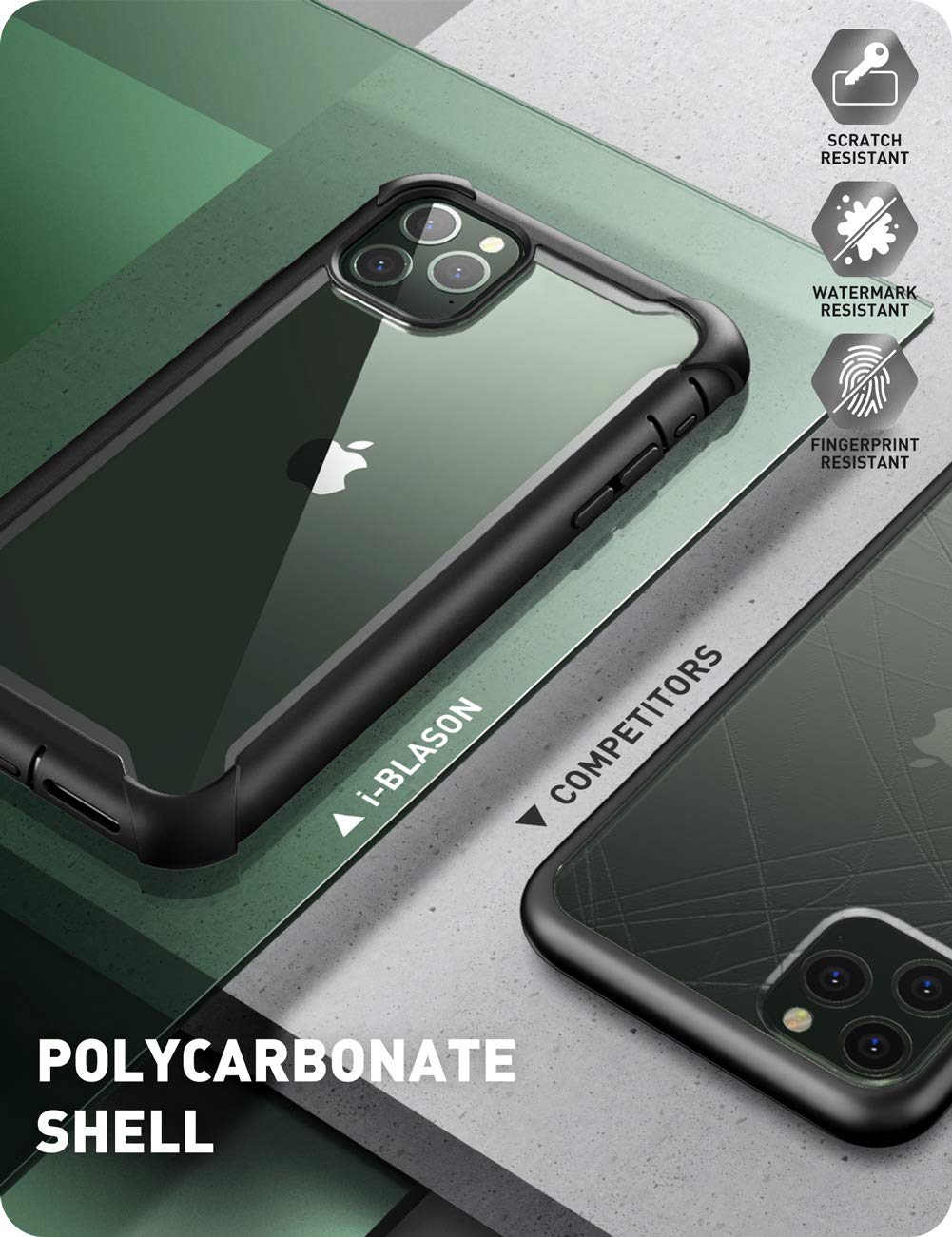 I-Blason Ares Series For Iphone 11 Pro 5.8 Inch (2019 Release), Rugged Clear Bumper Case With Built-In Screen Protector (Black)