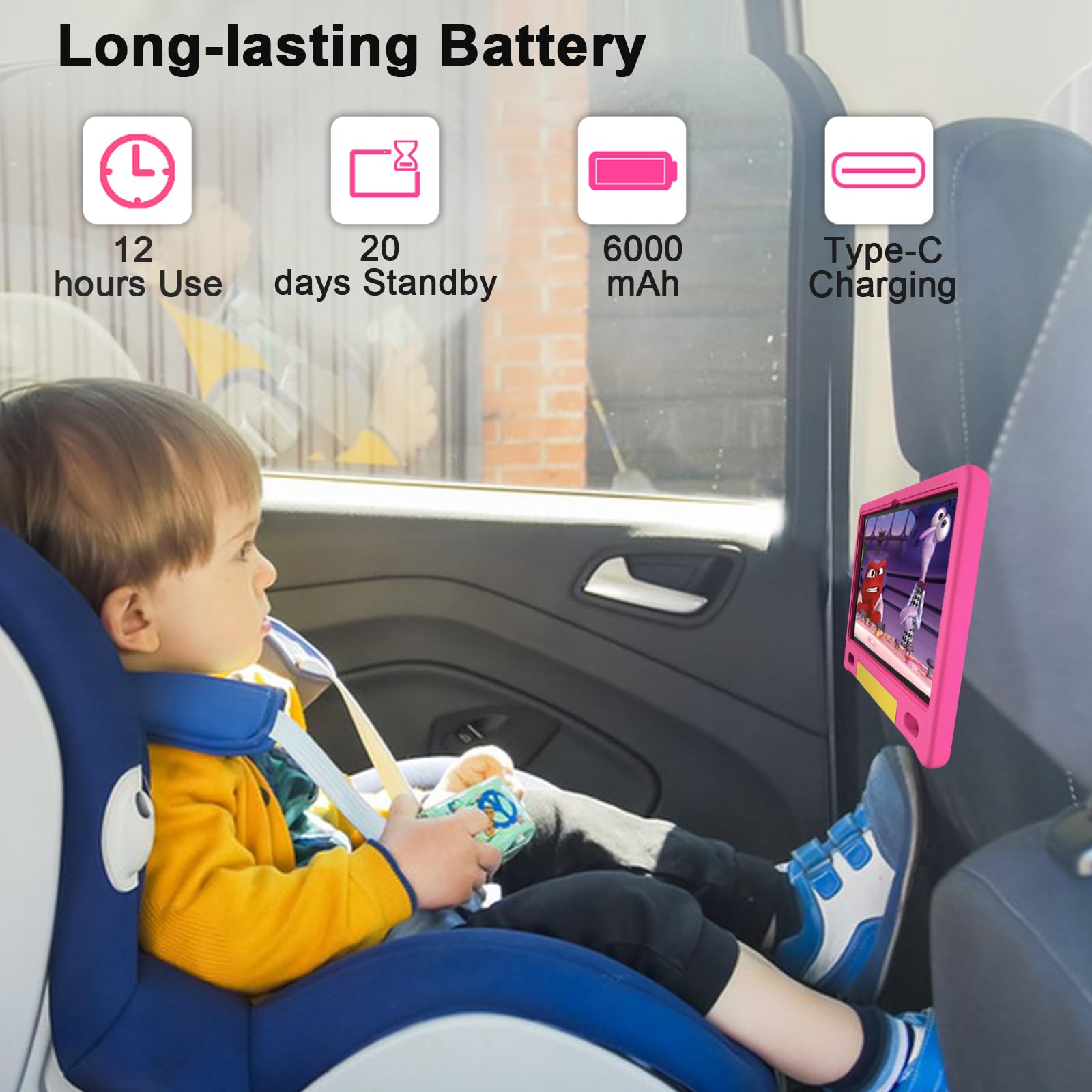 Vneimqn Kids Tablet, 10.1 Inch Tablet For Kids, Android 14, 64Gb, Octa-Core Cpu, Wifi, Big Battery, Kids Conten, Parental Contro