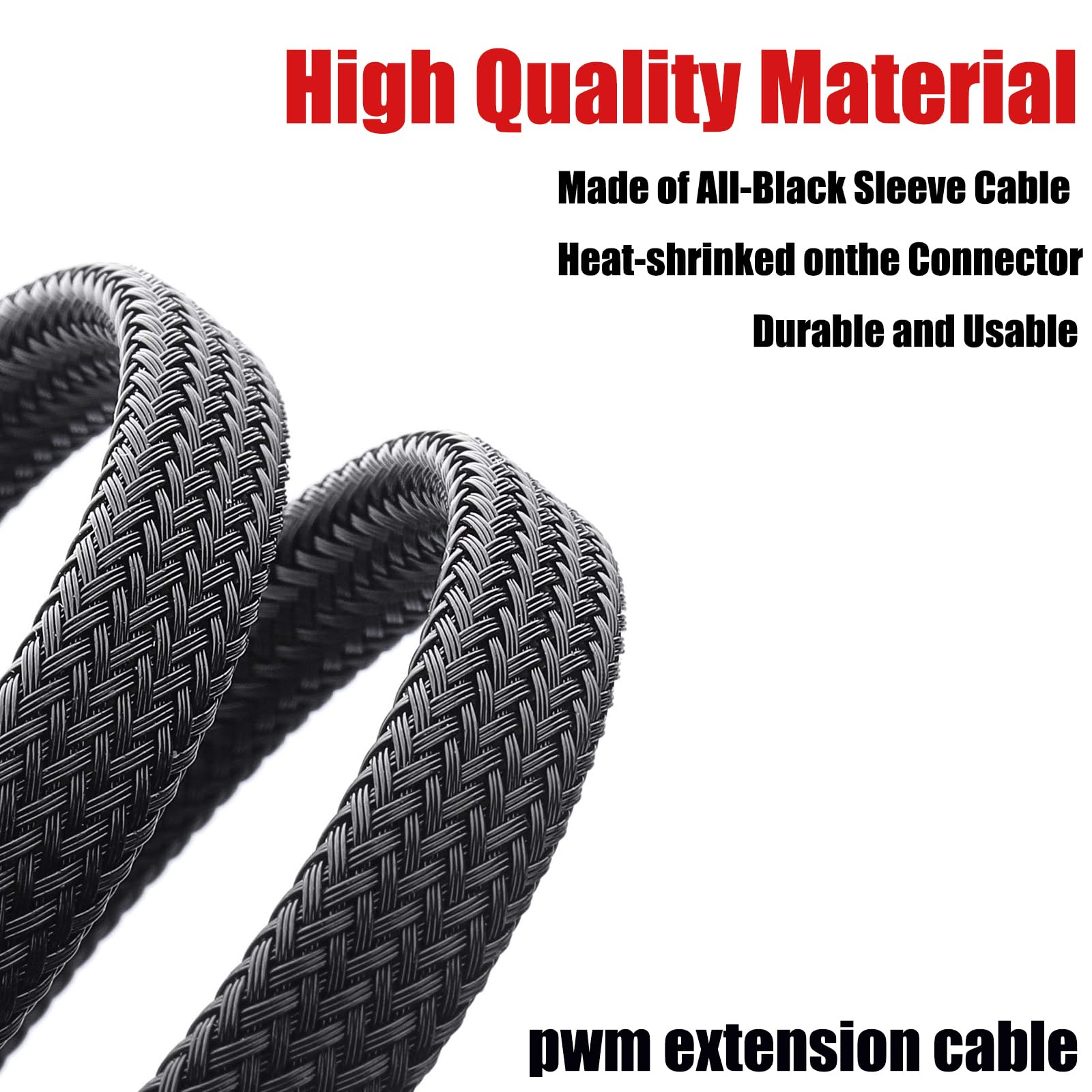 Skineat 18'' Pwm Fan Extension Cable,4 Pin Fan Extension Cable,Cable Extension Pc,Pc Fan Extension Cable, Pwm Fan Extension Cabl