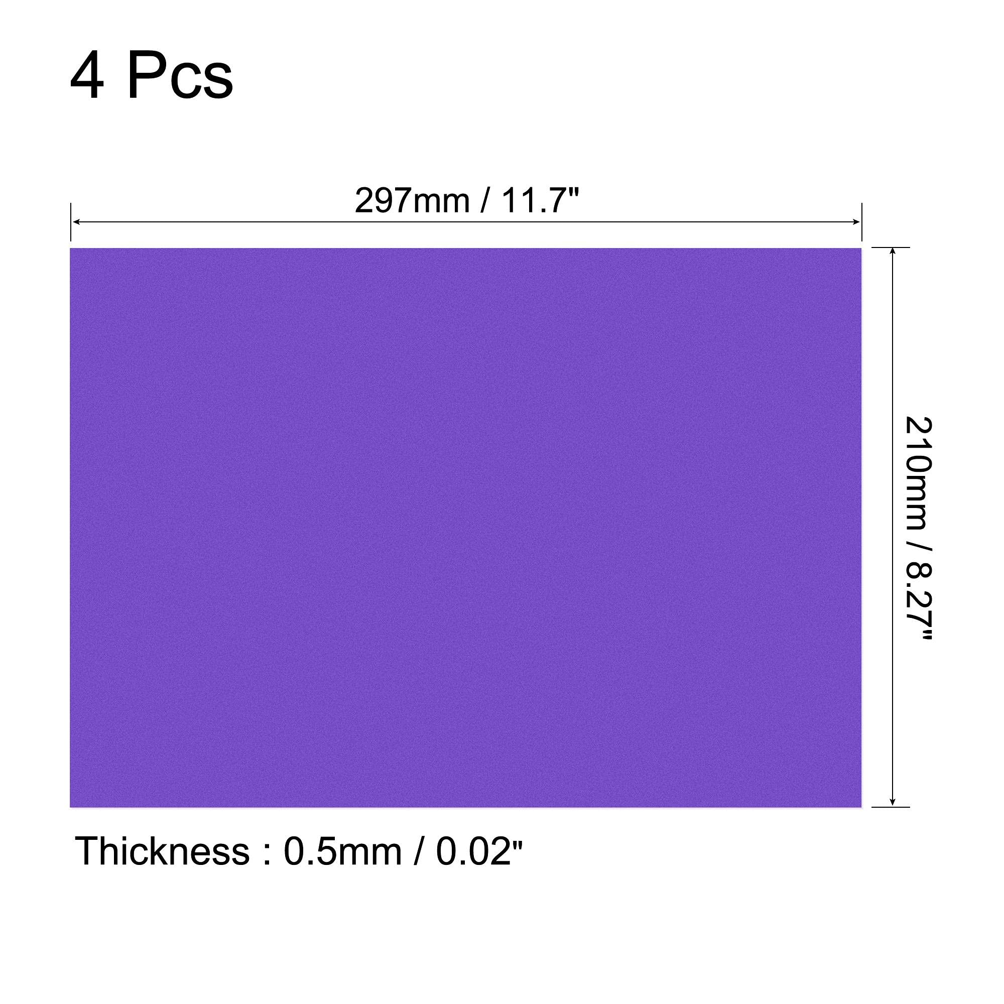 Uxcell 4Pcs Gel Light Lighting Filter Overlay Transparent Color Correction Plastic Pvc Sheets Matte Purple