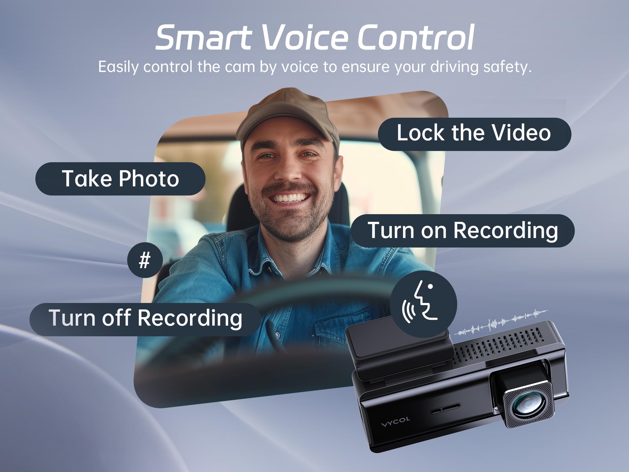 Vycol Dash Cam 2.5K Wifi, Dash Camera For Cars With 32Gb Card, Mini Dashcam Car Camera, Night Vision,Voice Control, 24H Parking