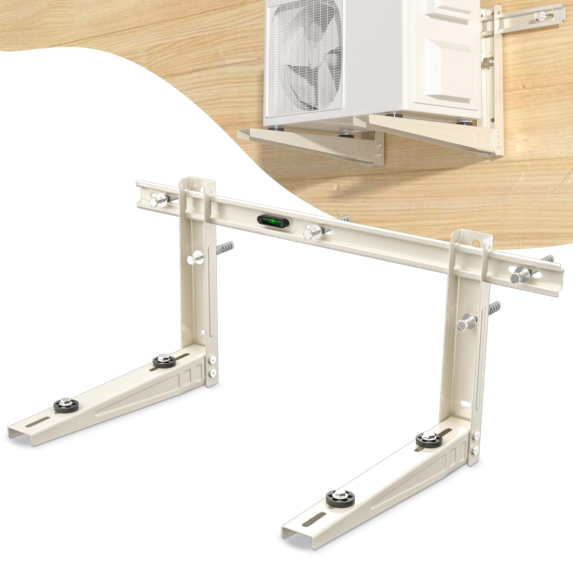 Plusluck Mini Split Wall Mounting Bracket For 7000 12000 Btu Mini Split Air Conditioner With Leveler Universal Ductless Ac And H