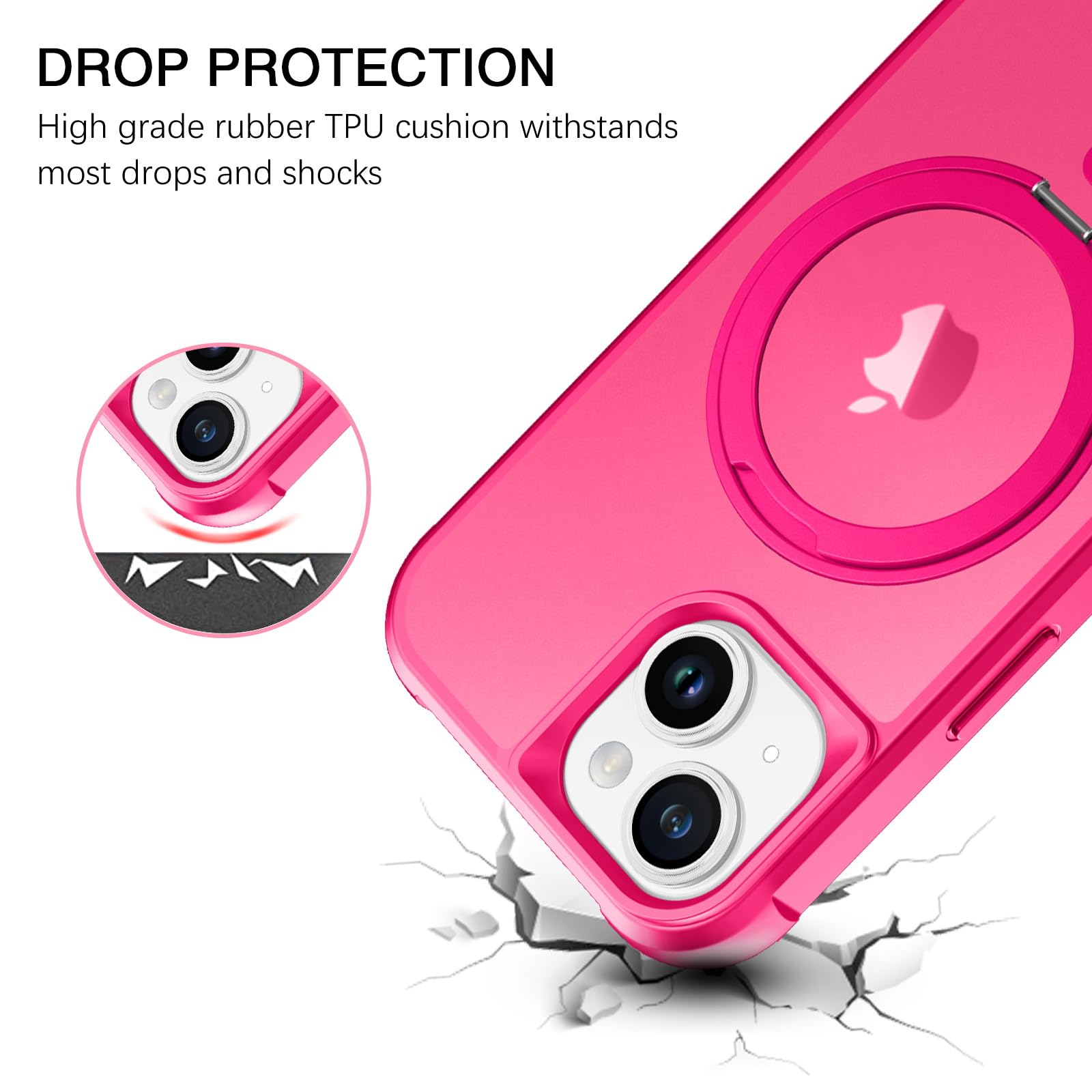 Bentoben For Magnetic Iphone 13 Case, Phone Case Iphone 14[Compatible With Magsafe] Rotatable Ring Holder Kickstand Design Shock