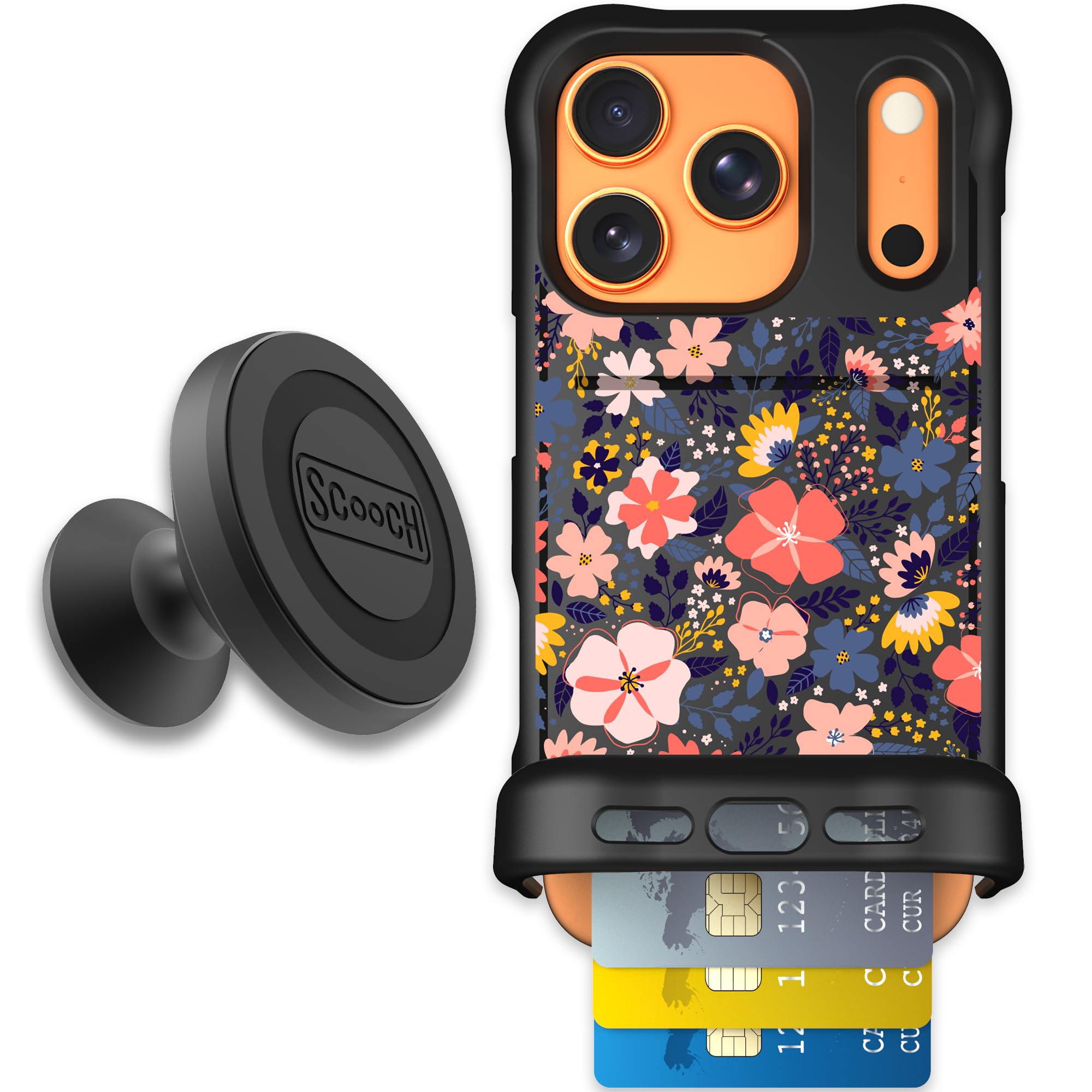 Scooch for iPhone 17 Pro Case with Card Holder, Wingmate Wallet Case with Hidden Card Slot and RFID Protection, Starter Bundle w