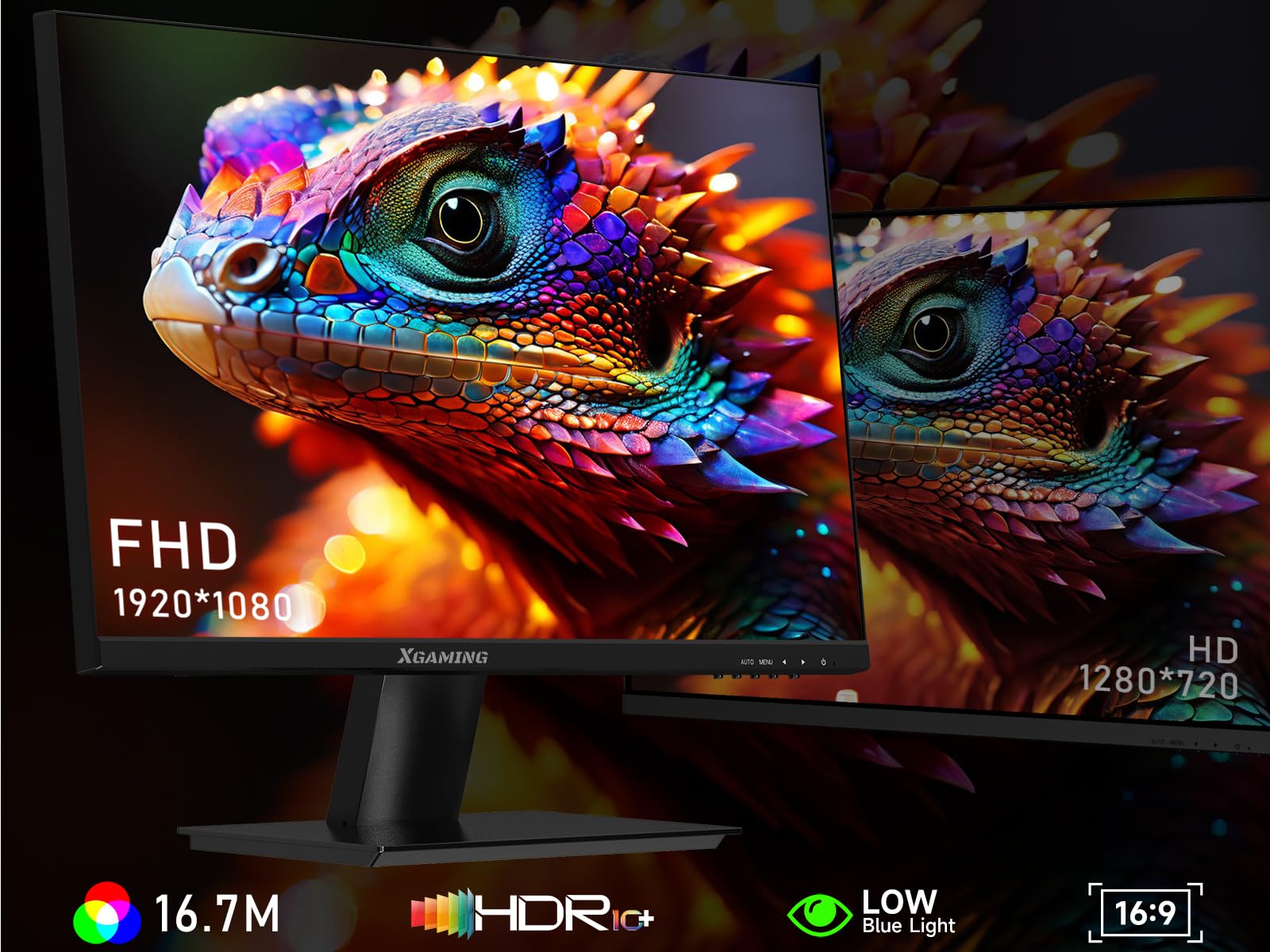 Xgaming 24 Inch Monitor, Fhd 100Hz 1080P, Ips 16:9 Frameless Computer Monitor, 99% Srgb, Low Blue Light Eye Care, Freesync, Pc S