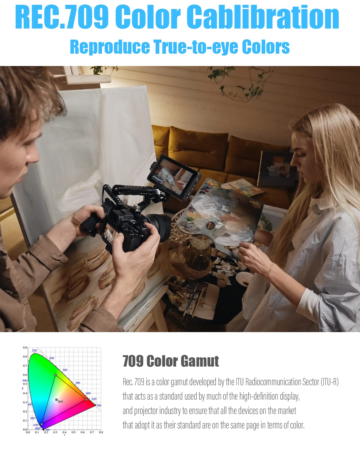 Viltrox Dc550 Pro 5.5'' Camera Field Monitor Touch Screen, 4K Hdmi Dslr Video External Monitor For Sony Canon Nikon, Sunshade Ho