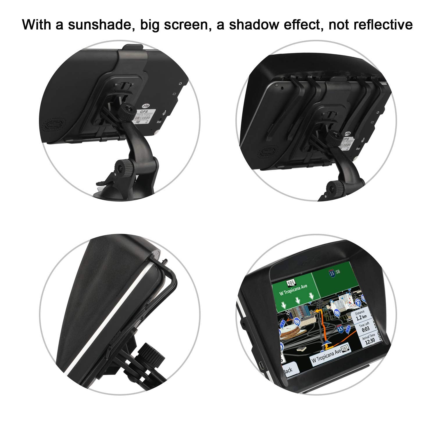 Gps Navigation For Car, Latest 2024 Map 7 Inch Touch Screen Car Gps 256 16Gb, Voice Turn Direction Guidance, Support Speed And R