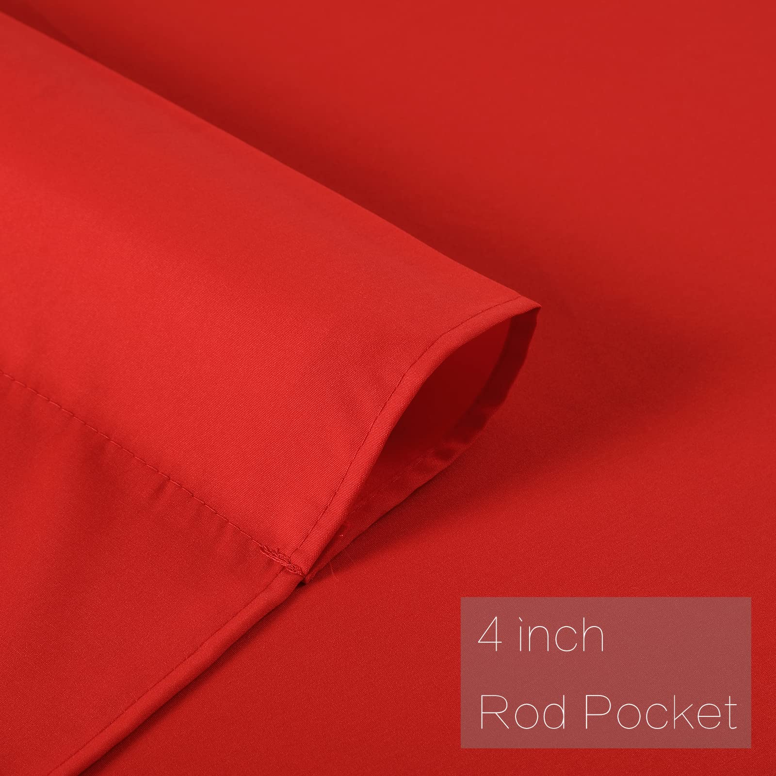 Red Backdrop Curtain 2 Panels 5Ftx10Ft Wedding Photo Background Drapes Wrinkle Free Polyester Fabric For Photography Baby Shower