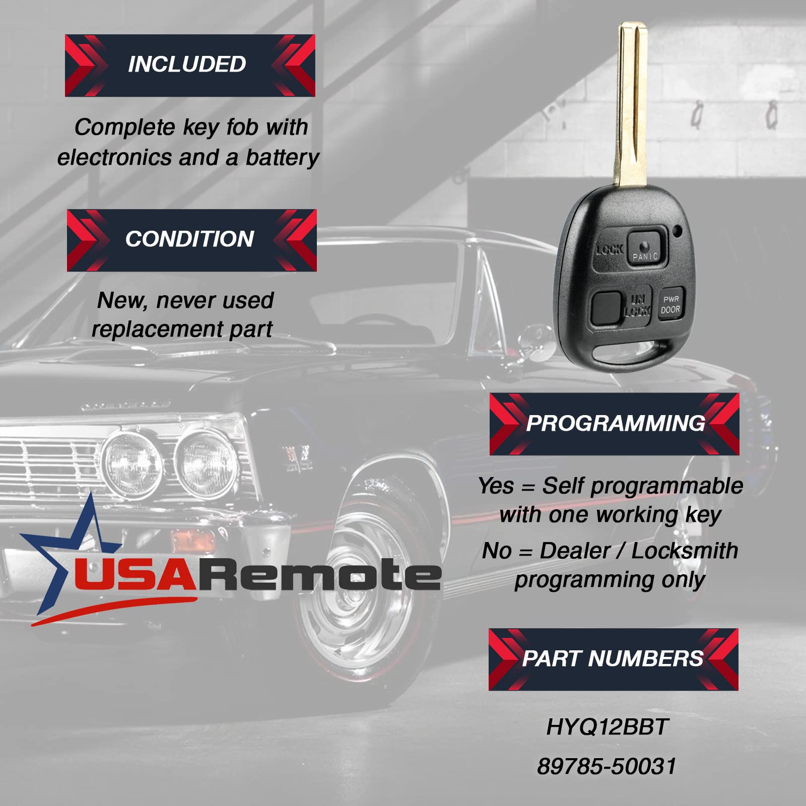 Key Fob Keyless Entry Remote Fits Rx330 Rx350 Rx400H (Hyq12Bbt) 2004 2005 2006 2007 2008 2009