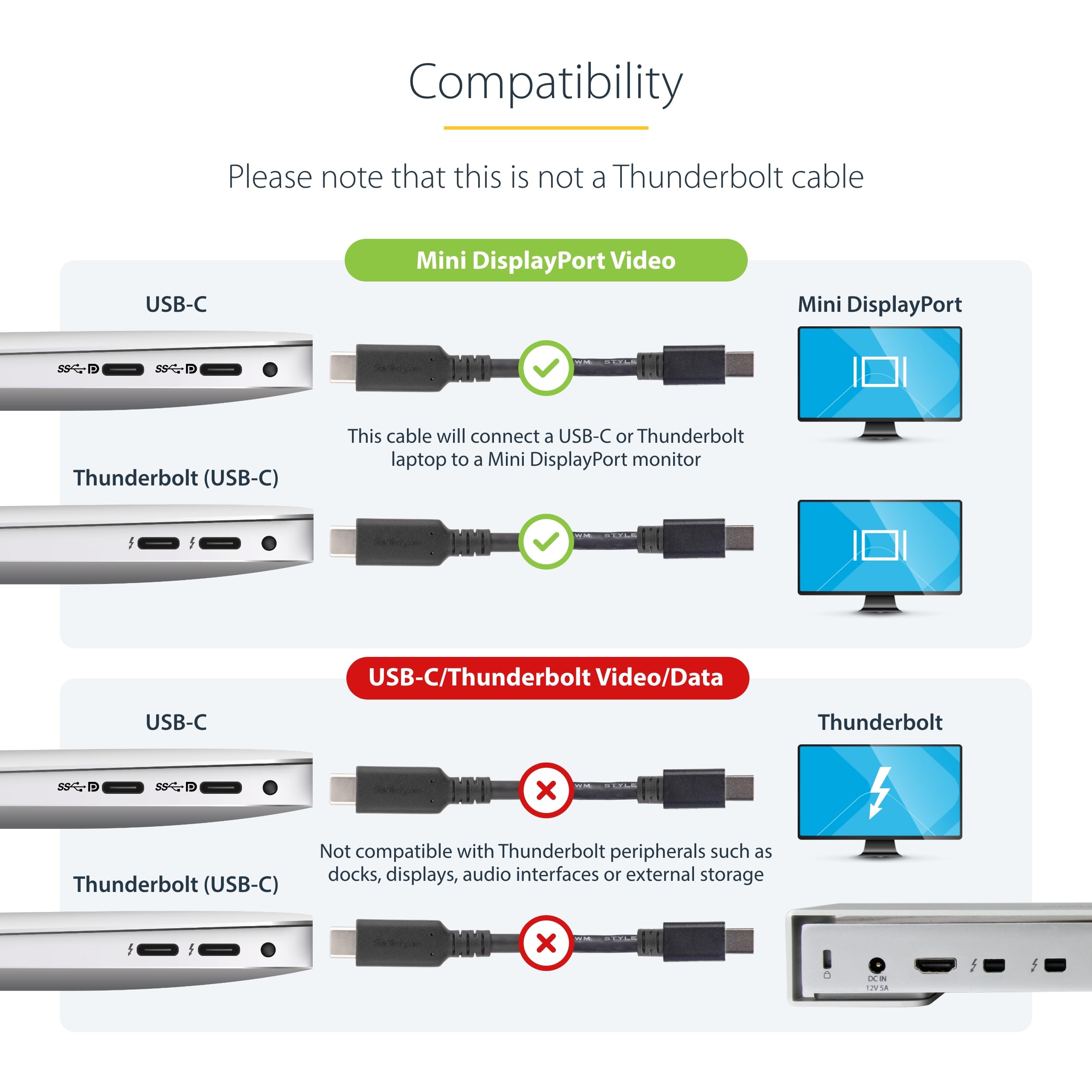 Startech.Com 1M / 3.3Ft Usb C To Mini Displayport Cable   4K 60Hz   Black   Usb 3.1 Type C To Mdp Adapter (Cdp2Mdpmm1Mb)