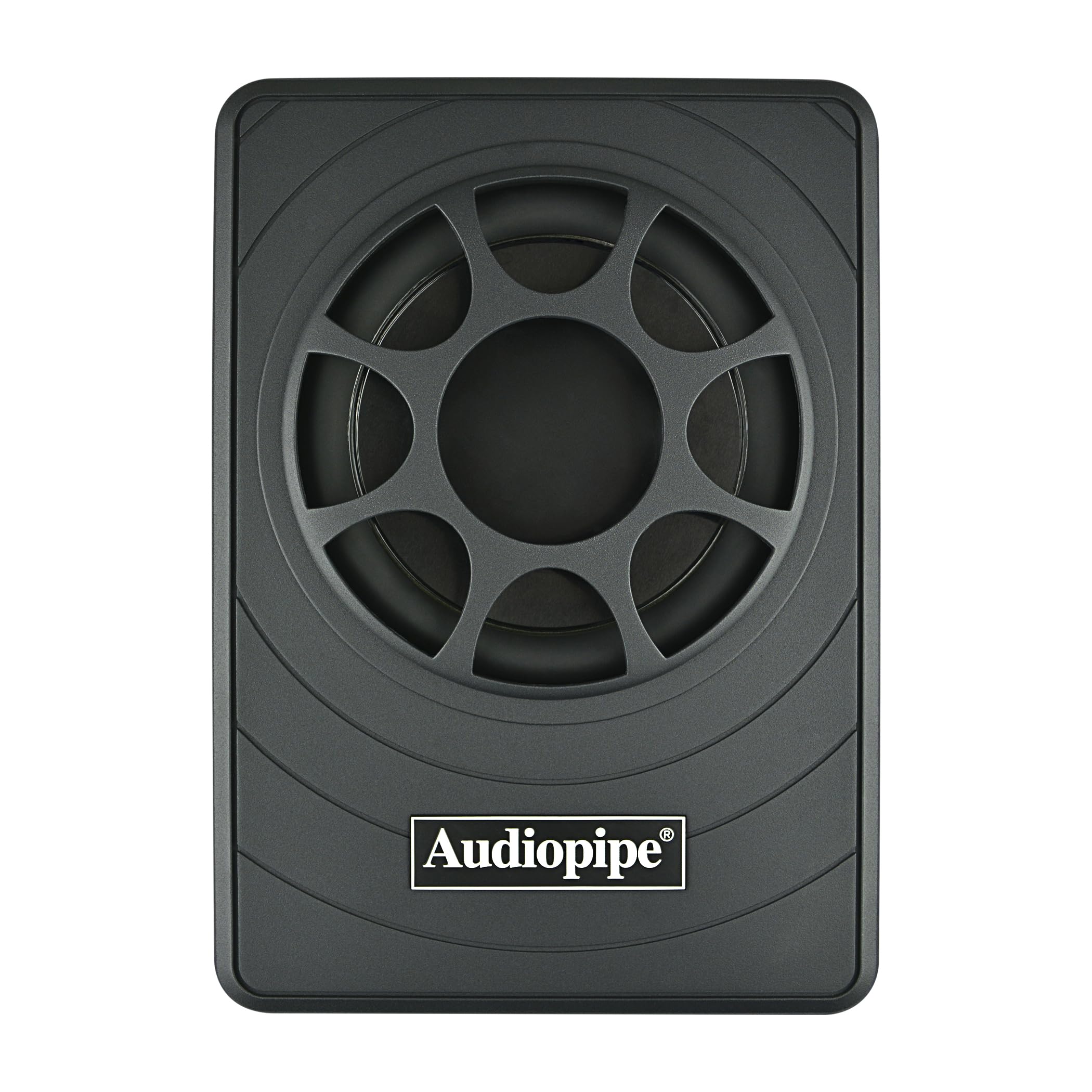 Audiopipe 8'' Low Profile Amplified Subwoofer (Aplp 8300), 350W, Compact, Mosfet Circuit, Rca, Phase Switch, Bass Boost Control,