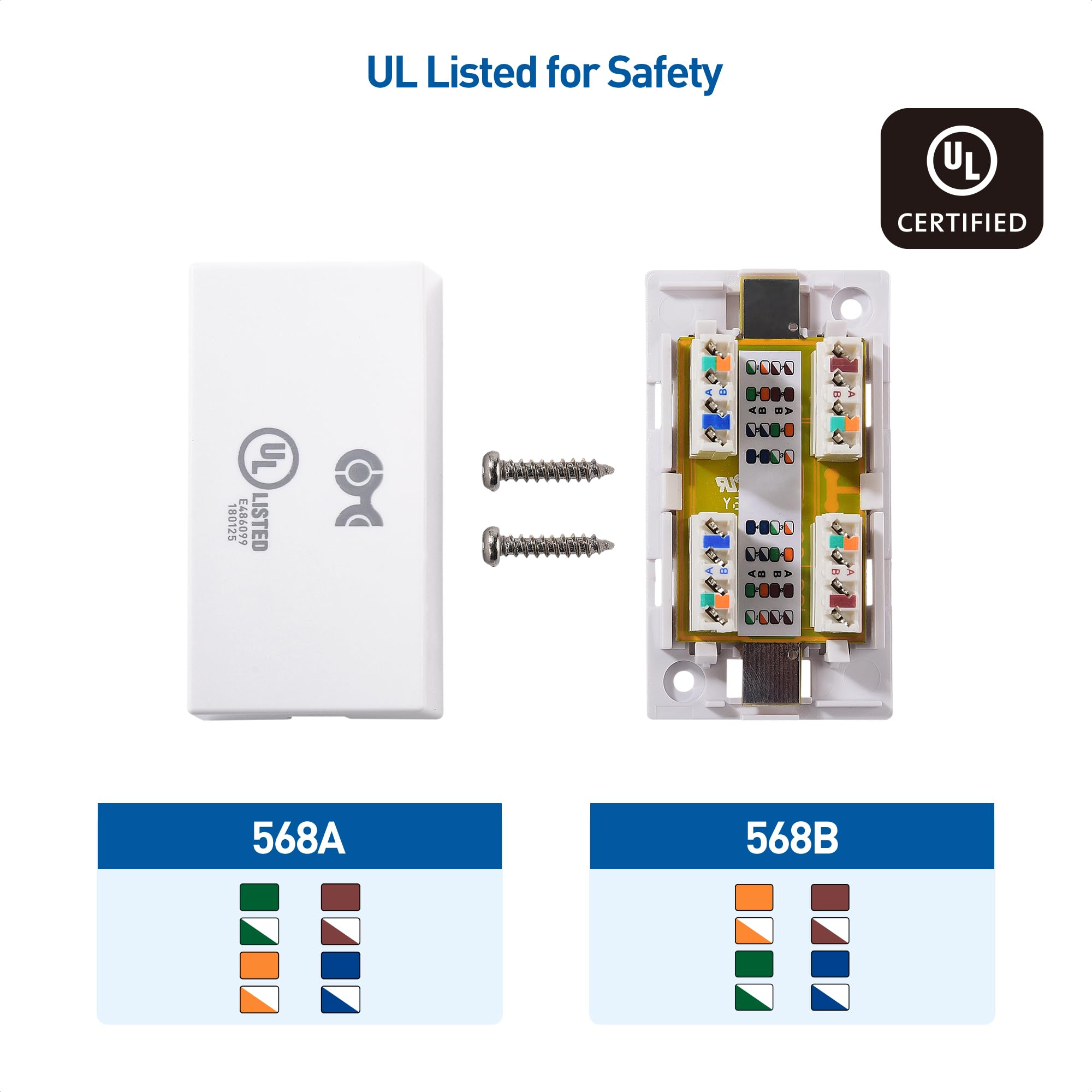 Cable Matters 5 Pack Cat 6 Splice, Cat 6 Ethernet Junction Box (Cat 6 Junction Box/Ethernet Splice) in White