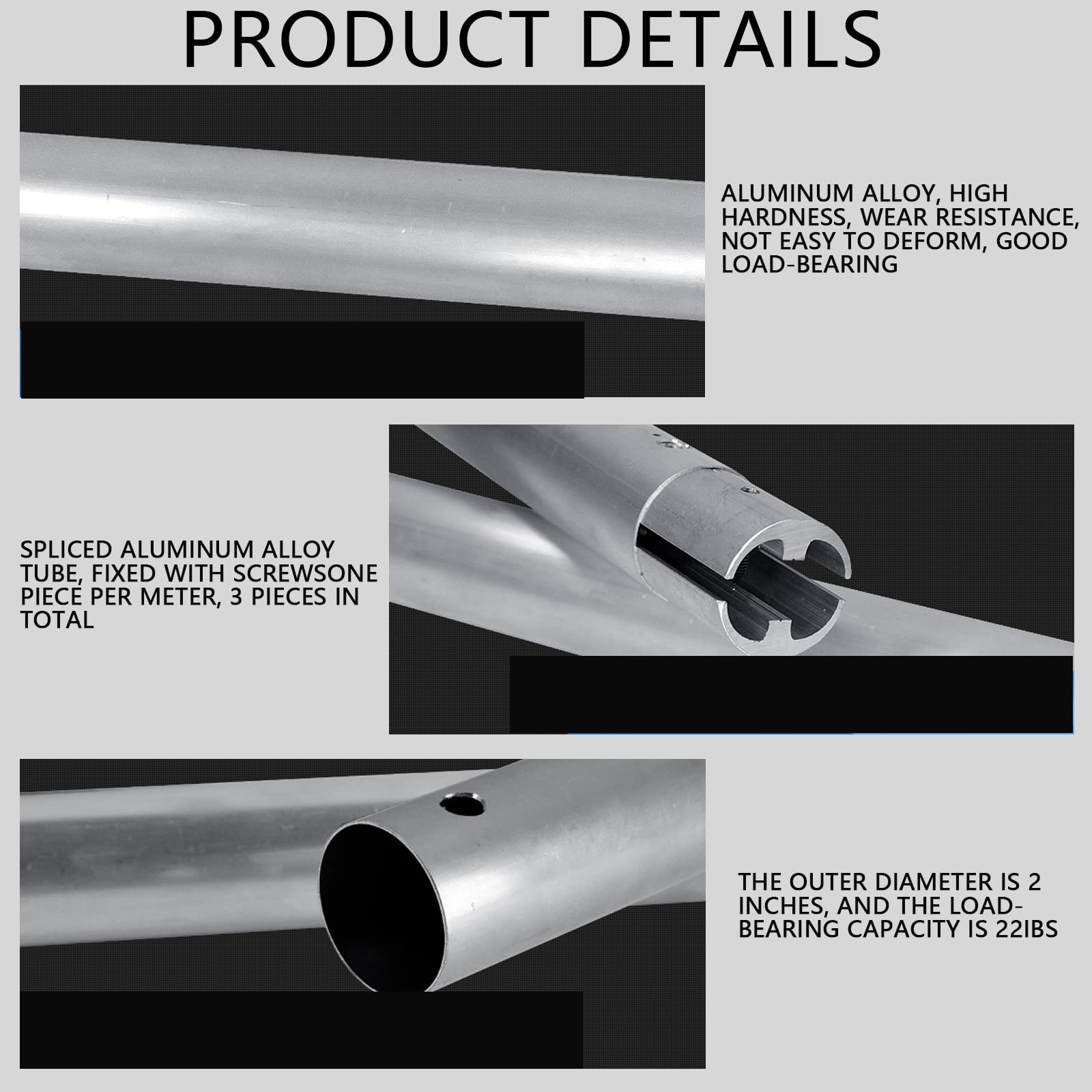 118''/3M Stainless Metal Tube Crossbar For Studio Backdrop Wall Mount System   Holder Pole