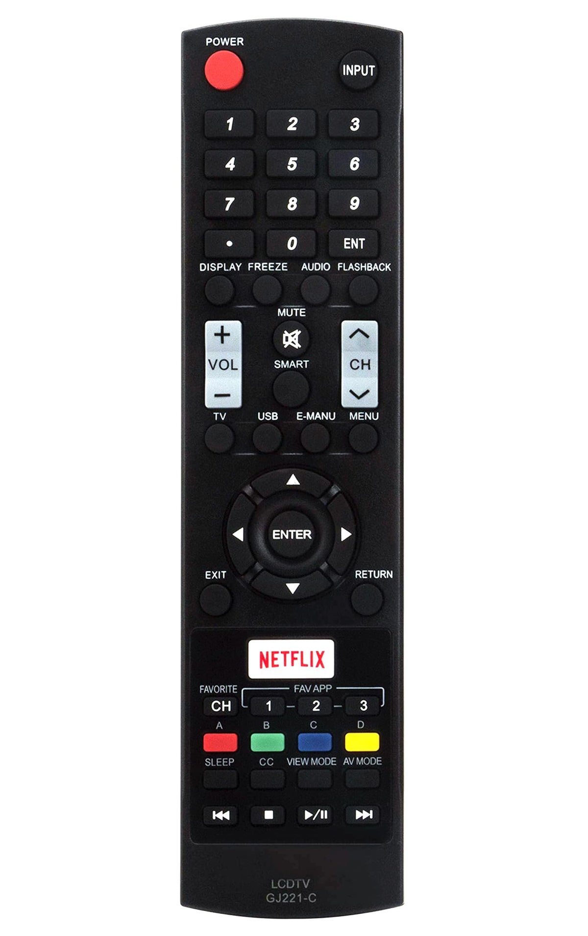 GJ221-C Replaced Remote fit for Sharp LCD TV LC32LE653U LC-32LE653U LC40LE653U LC-40LE653U LC43LE653U LC-43LE653U LC48LE653U LC-48LE653U LC55LE653U LC-55LE653U LC65LE645U LC-65LE645U LC65LE653U