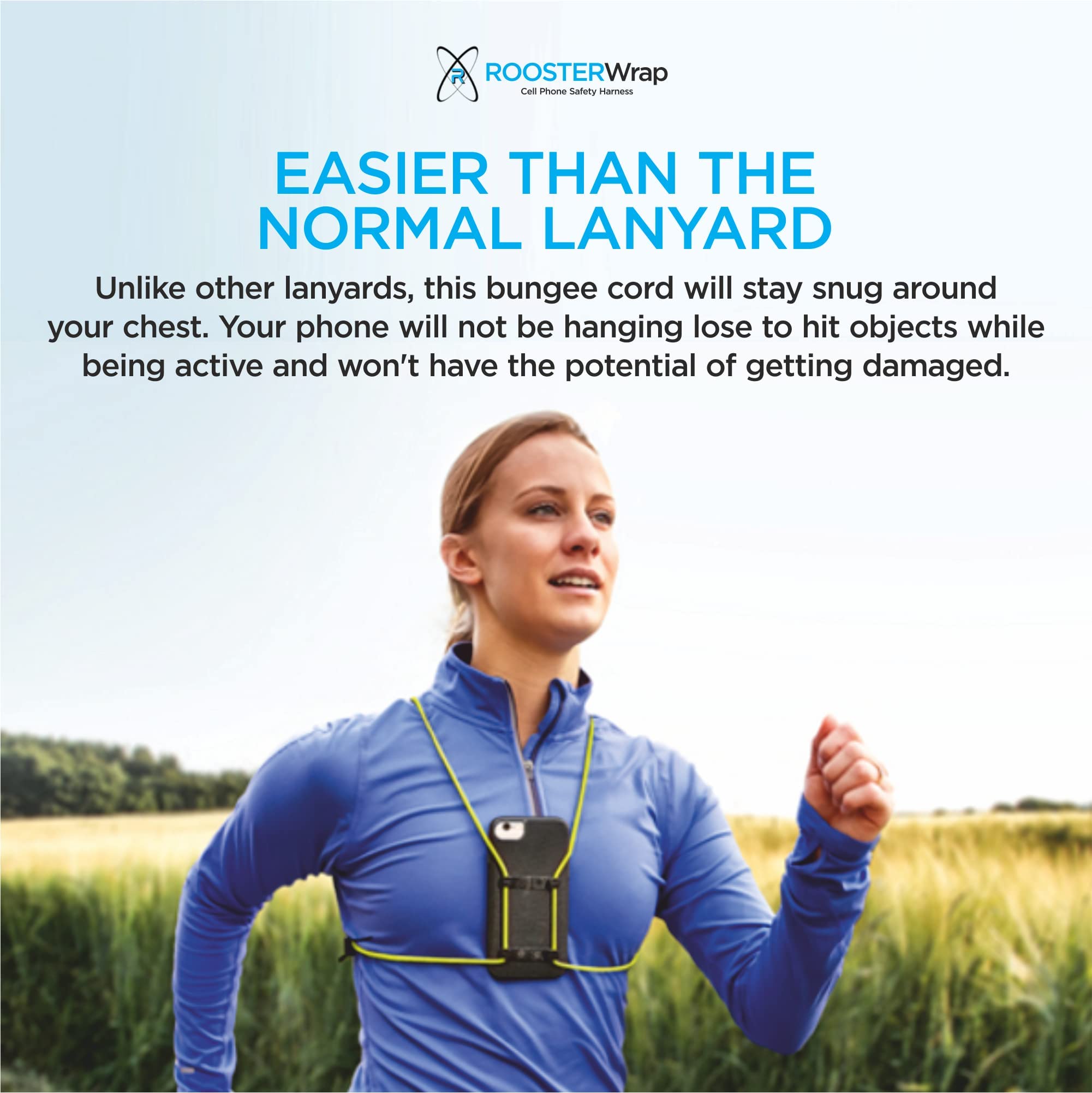 Rooster Wrap Red   Retractable Cell Phone Holder   Mobile Phone Chest Mount   Universal Cell Phone Accessory   Smart Phone Harne