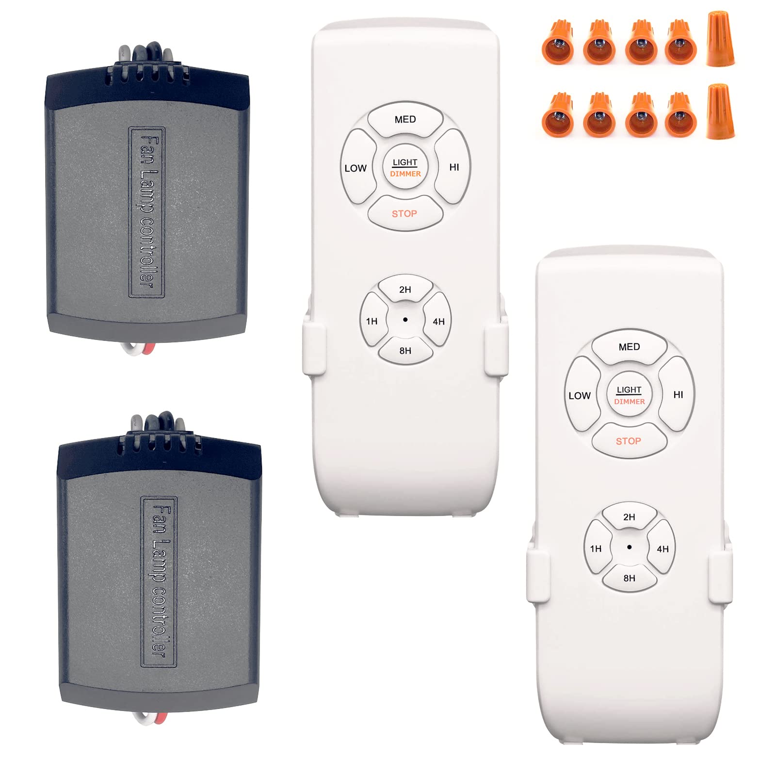 Ceiling Fan Remote Control Kit, Universal Small Size Receiver Fit For Hampton Bay Harbor Breeze Hunter Dimmable Dimmer 2 Pack