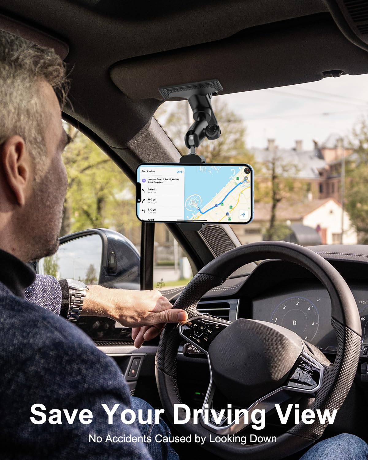 Metal Car Sun Visor Phone Holder For Iphone 16 15 14 13 12 11 Pro Max Android And All Smartphones, Car Cellphone Mount With 360