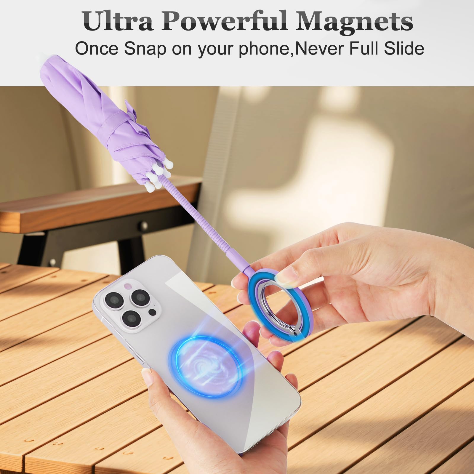 Magnetic Umbrella Phone Stand For Sun Protection,Adjustable Sun Shade Shield For Iphone 16/15/14/13/12 Pro Max,Samsung & Google,