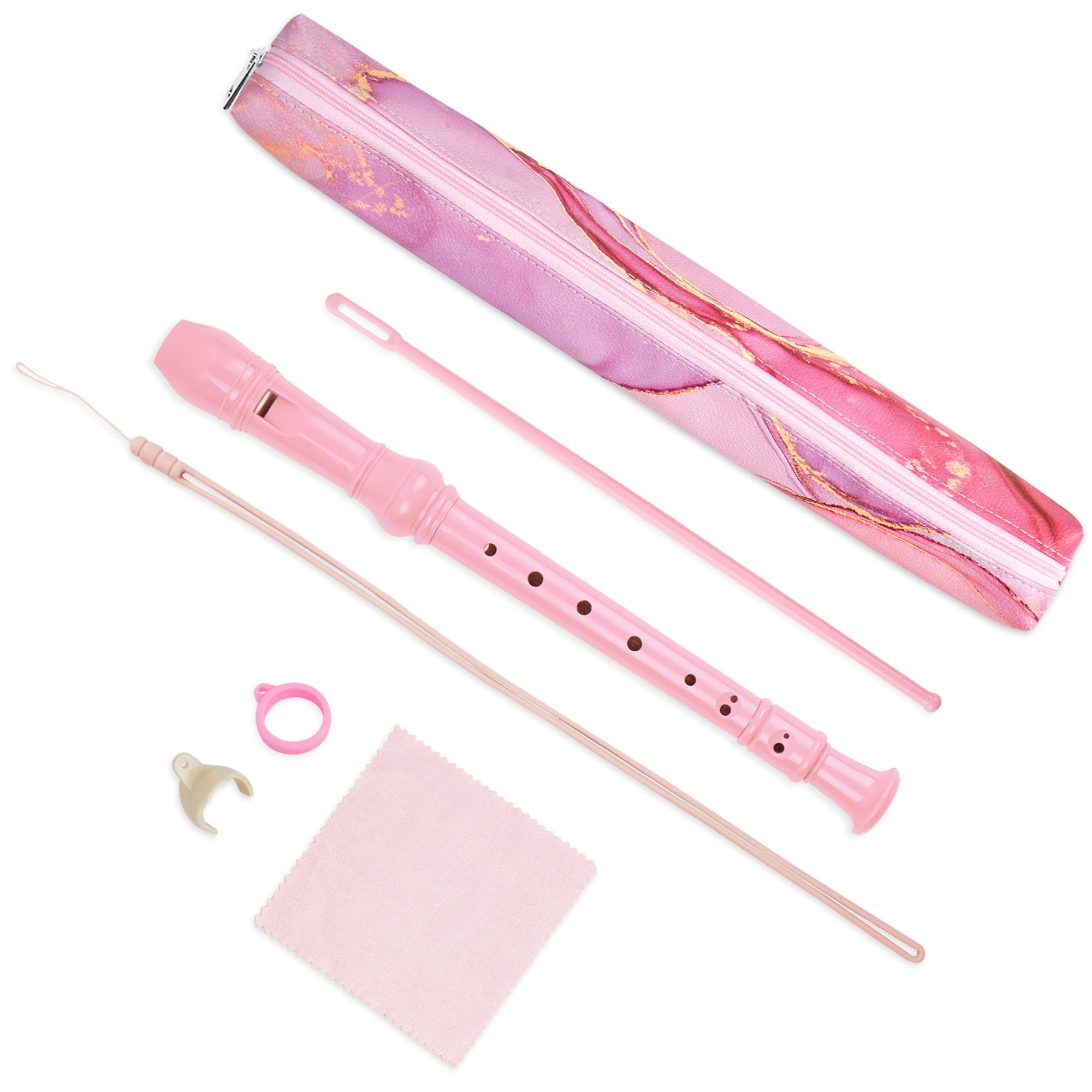 QIELIZI Recorder Instrument for Beginner Adults,8-Hole Soprano Descant Recorder Music Flute with Cleaning Rod & Case Bag For Stu