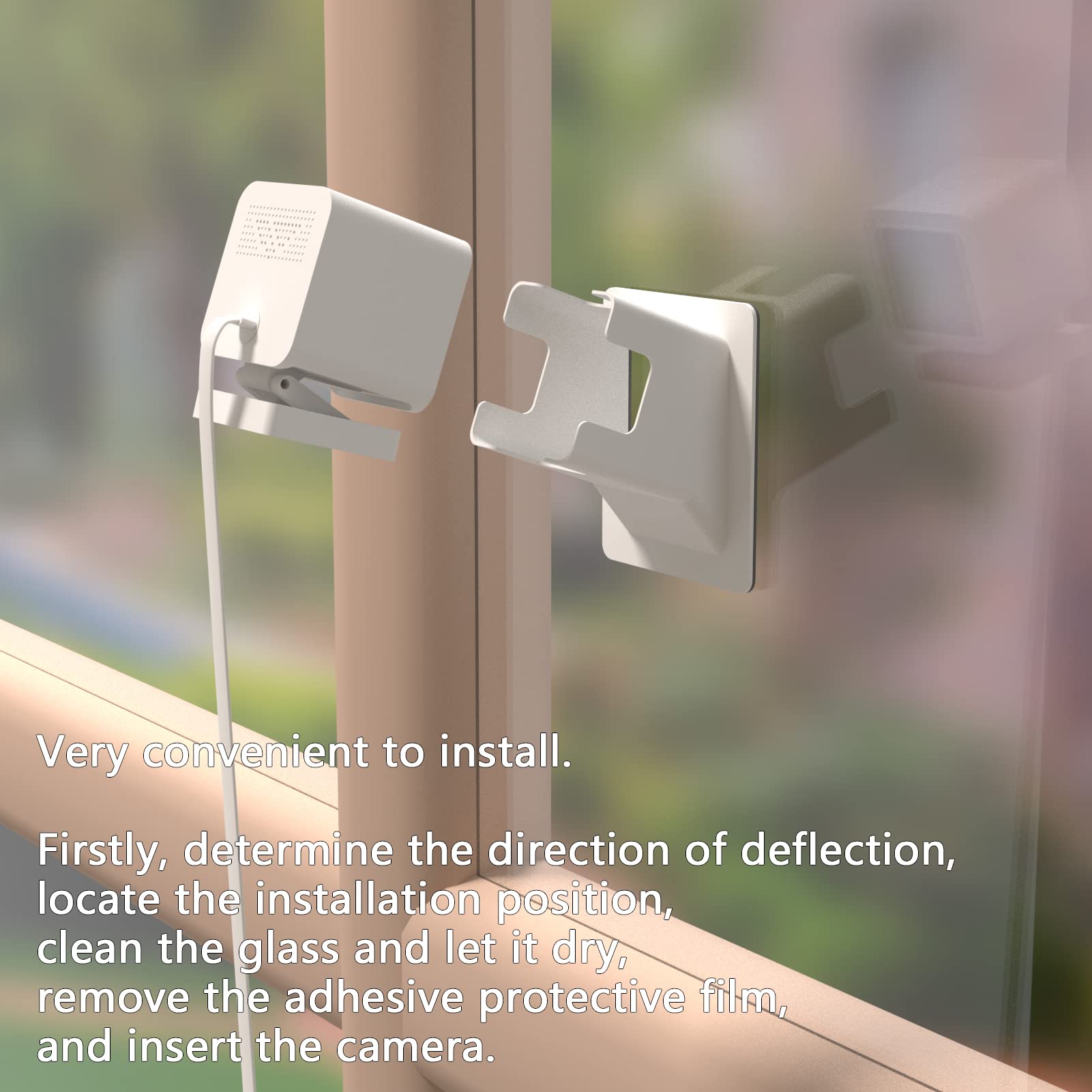 Teccle Angled Window Mount For Wyze Cam V4 Cam V3 , 20 Degrees Tilt ( Up/Down/Left/Right ), Through Window Use Cam V4 V3, Helps You Watch Front Yard And Driveway (White/Pack Of 1)