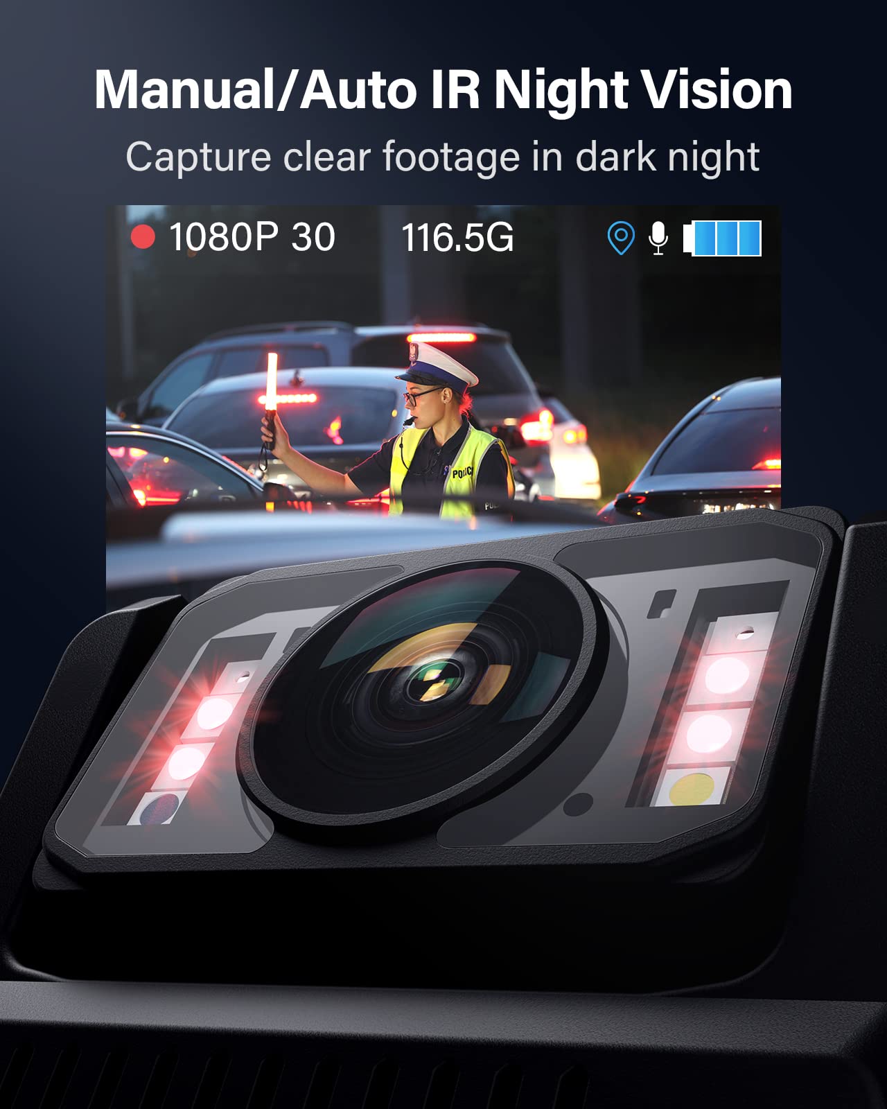 Boblov M7 128Gb Body Worn Camera, 180 Rotate Body Cam, 4000 Mah Battery & Fast Charger, 15 Hrs Video Record, 1080P Body Camera W