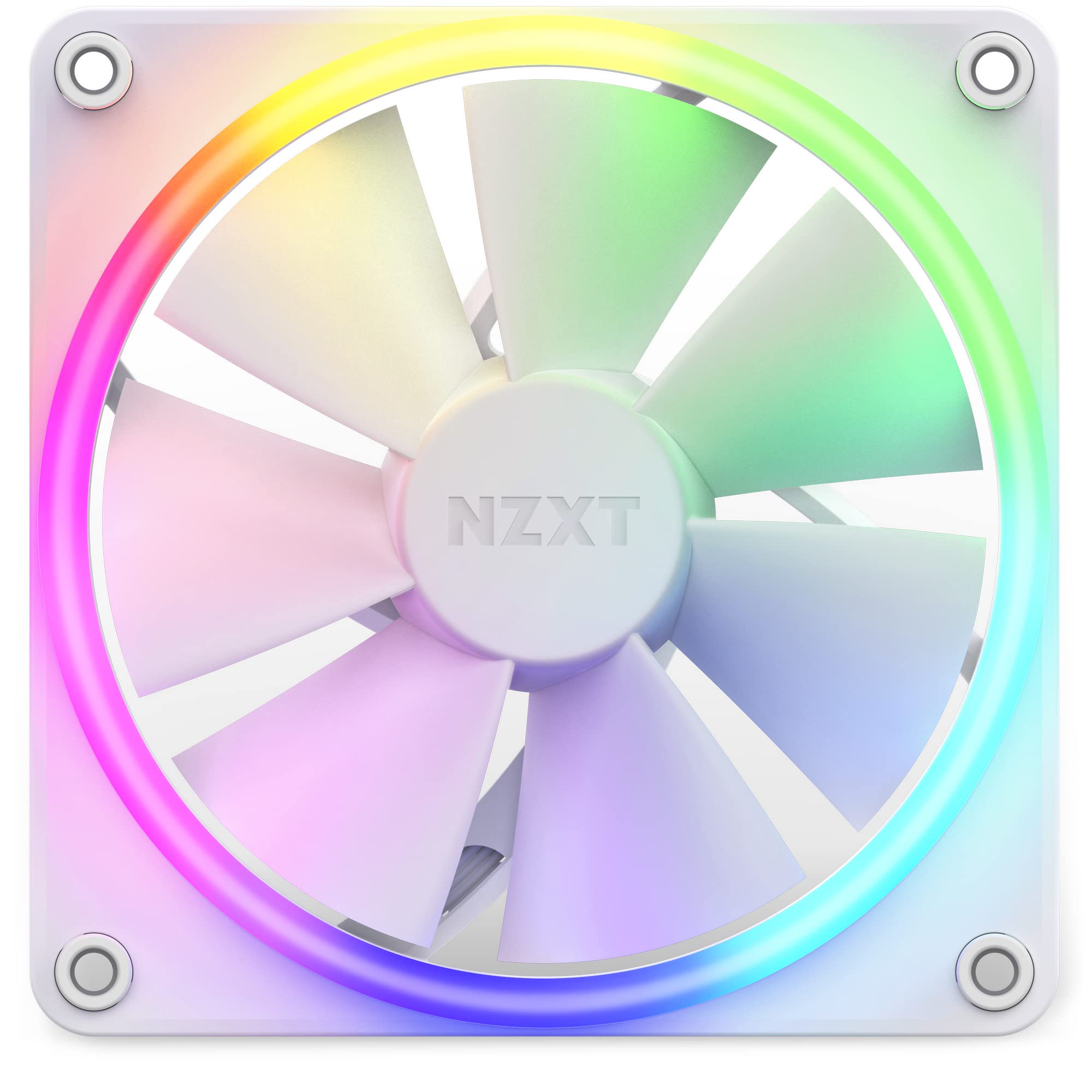 Nzxt F120 Rgb Fans   Rf R12Sf W1   Advanced Rgb Lighting Customization   Whisper Quiet Cooling   Single (Rgb Fan & Controller Re