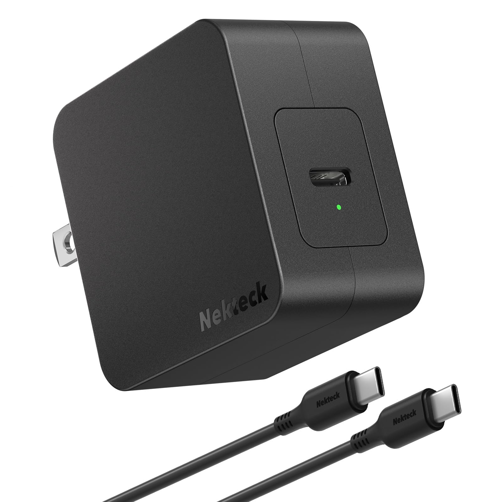 Nekteck 60W Usb C Charger [Gan Tech], Pd 3.0 Fast Charging [Usb If & Etl Certified] With Foldable Plug, Compatible With Macbook 