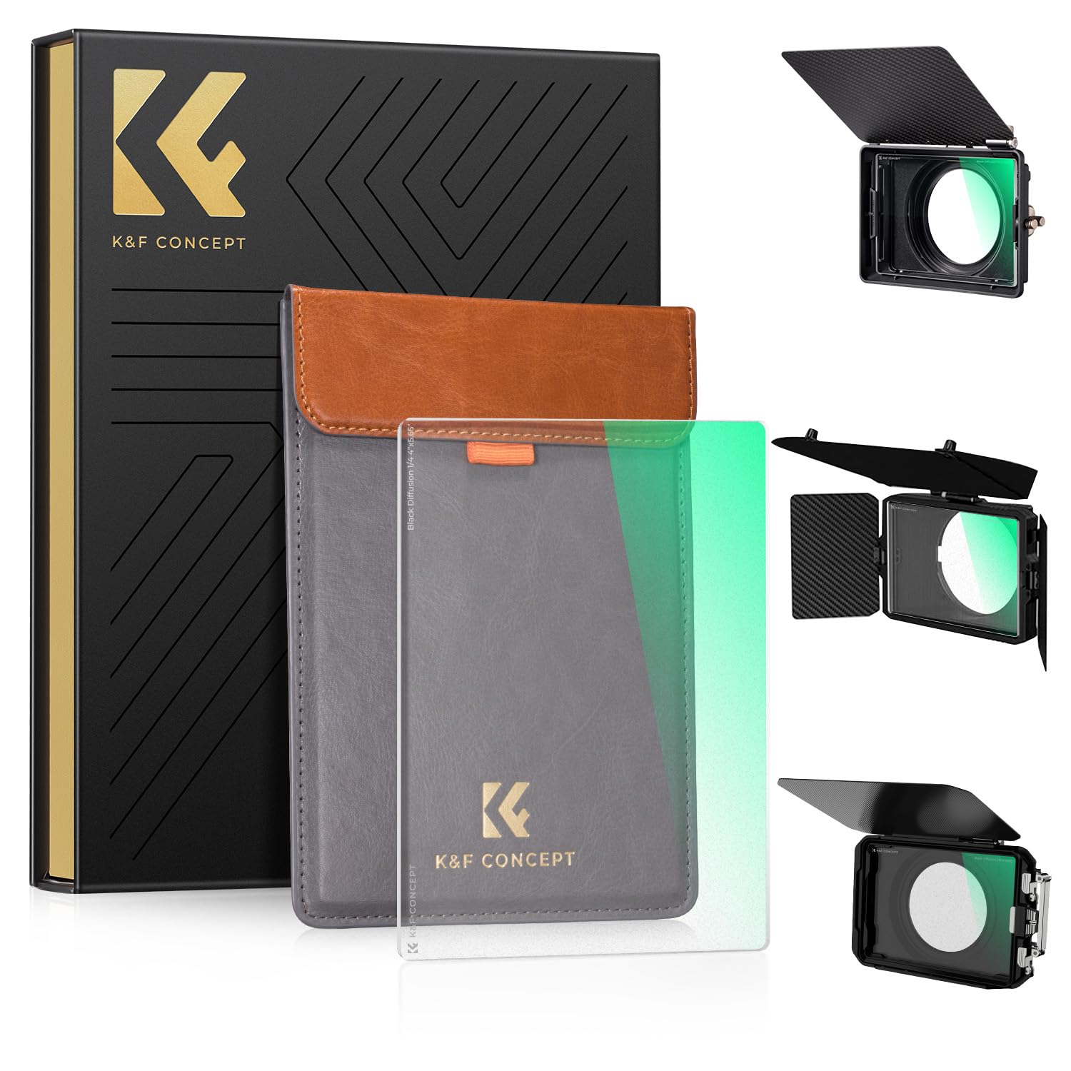 K&F Concept 4X5.65In Square Black Diffusion 1/4 Effect Filter, Optical Glass With 28 Multi Coatings, Compatible With Tilta, Smal