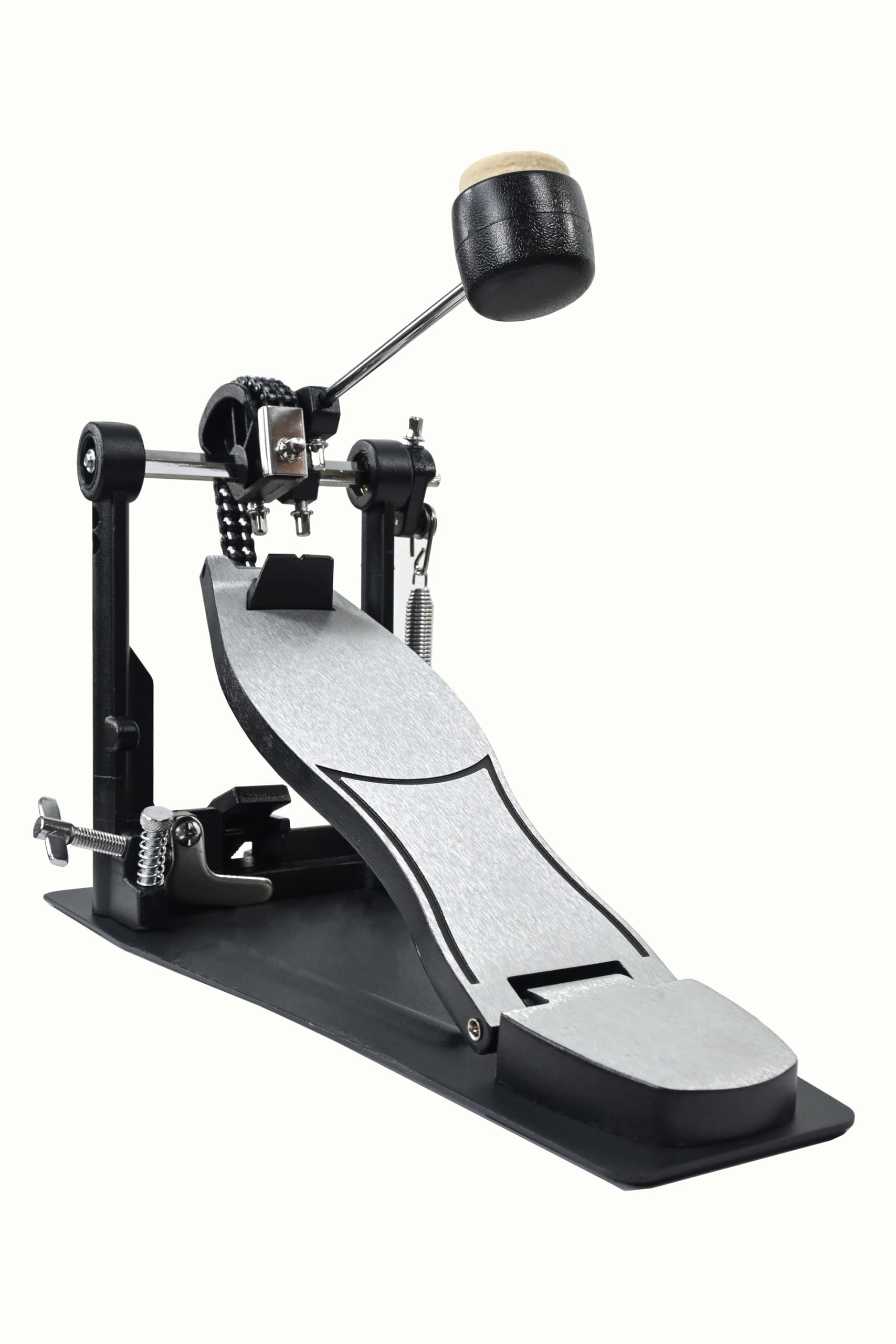 Torrins Single Bass Drum Pedal | Smooth Chain Drive, Adjustable Beater & Spring Tension | Heavyduty Metal Construction, Nonsli