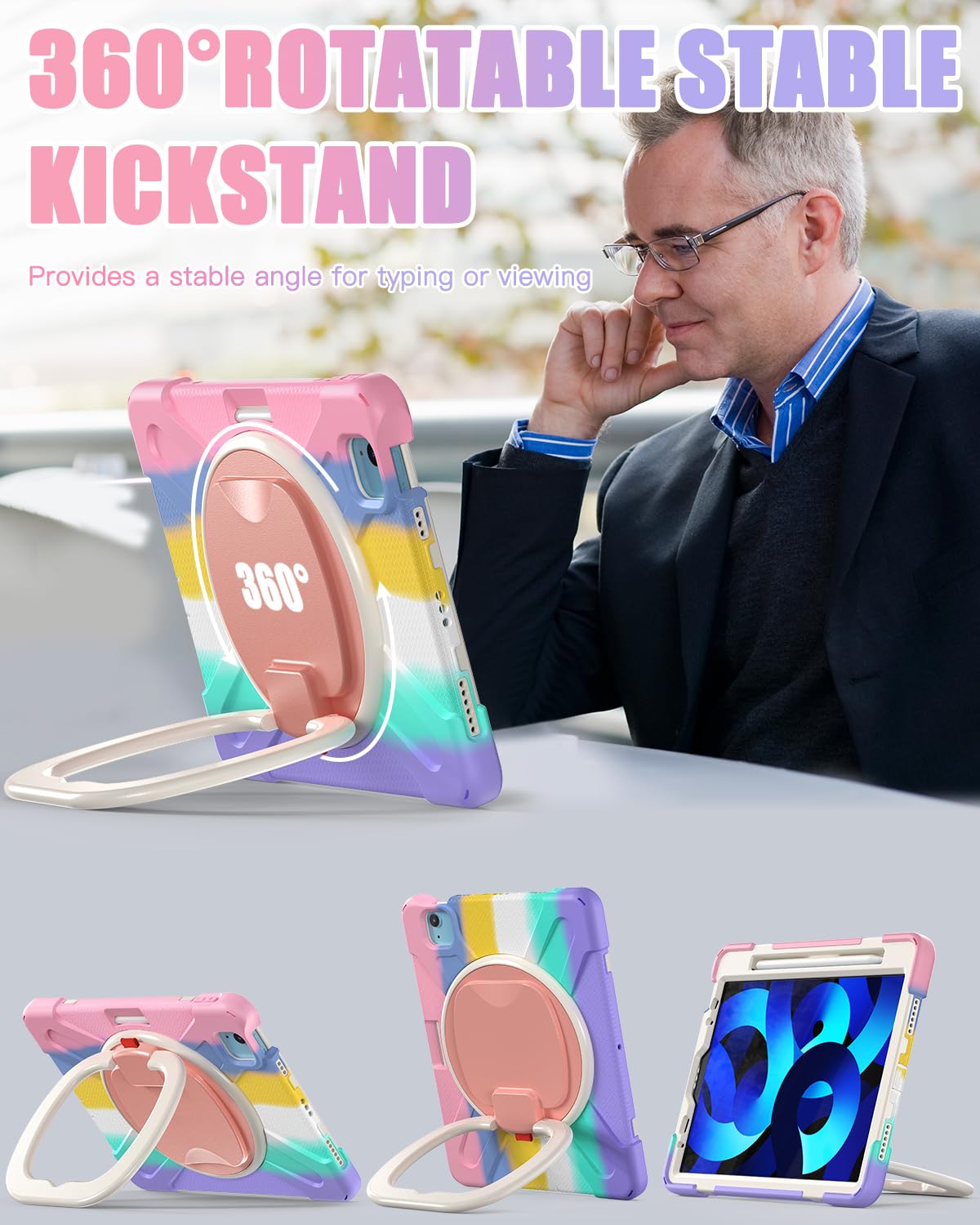 Braecn Case For Ipad Air 5Th/4Th Generation 2022/2020, Ipad Pro 11 4Th/3Rd/2Nd/1St Gen Case 2022/2021/2020/2018, Rugged Silicone