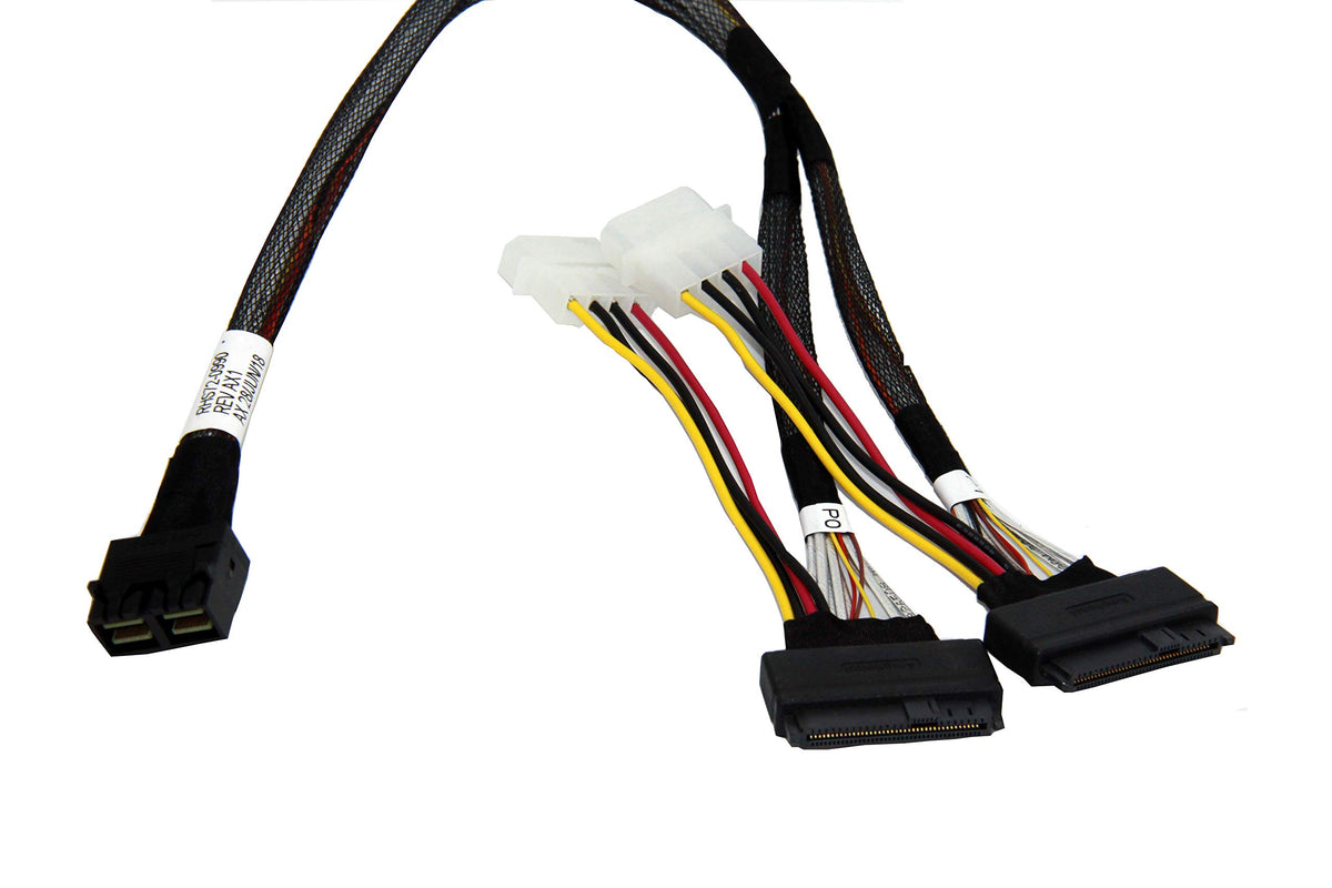 Diliving Lsi94Xx Series Dedicated 2*Minisas Hd 8X To 2*U.2 Nvme Ssd,Sff 8643 72Pin To 2*Sff 8639 68Pin Cable 75Cm(Broadcom Mpn 0