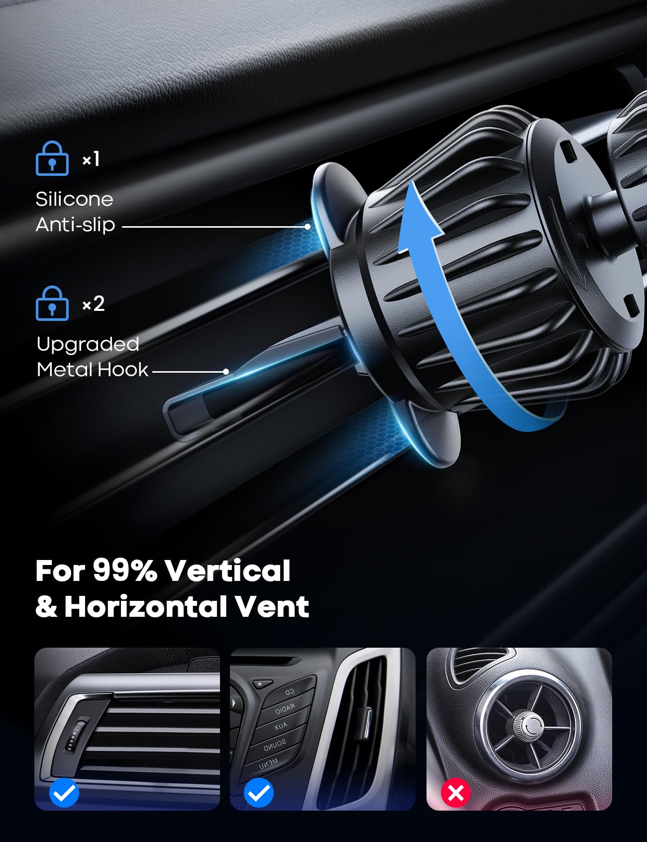 Lamicall Fits Magsafe Car Mount   [20 Super Magnets] Magnetic Car Phone Mount, Air Vent Cell Phone Holder Clip, Magsafe Accessor