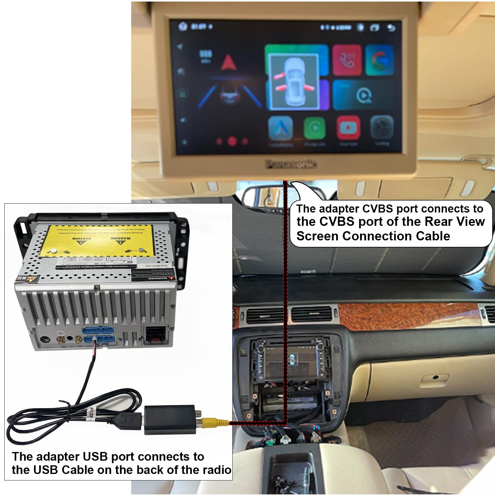 Swtnvin Cvbs Adapter Support Video Output Of Car Radio