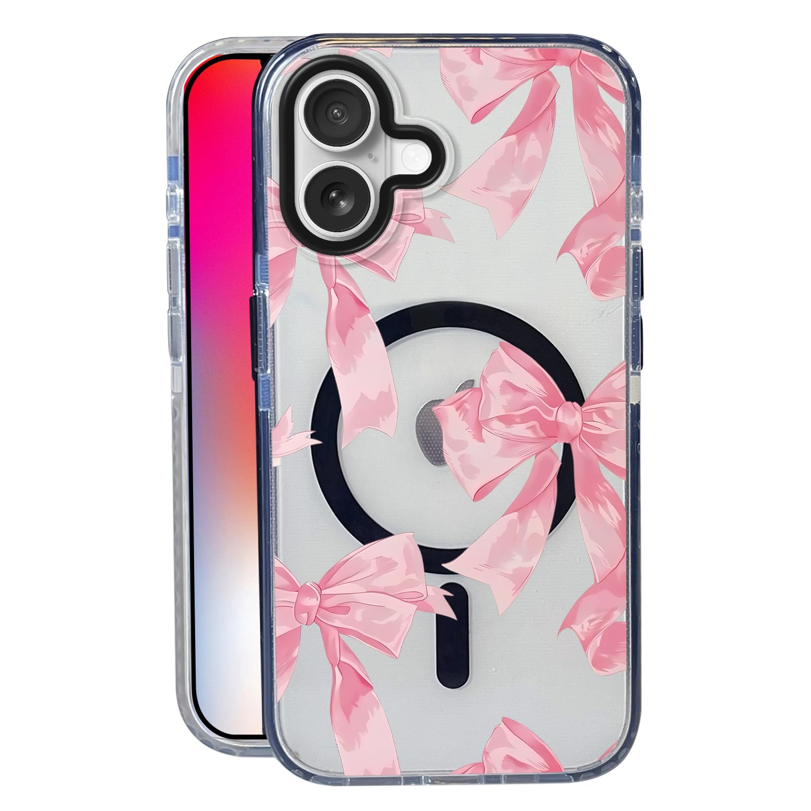 Nimeey Silk Bow for iPhone 17 Case,MagSafe Compatible,Matte Soft Slim Shockproof Cover,Anti-Fingerprint,Anti-Yellowing,Anti-Scra