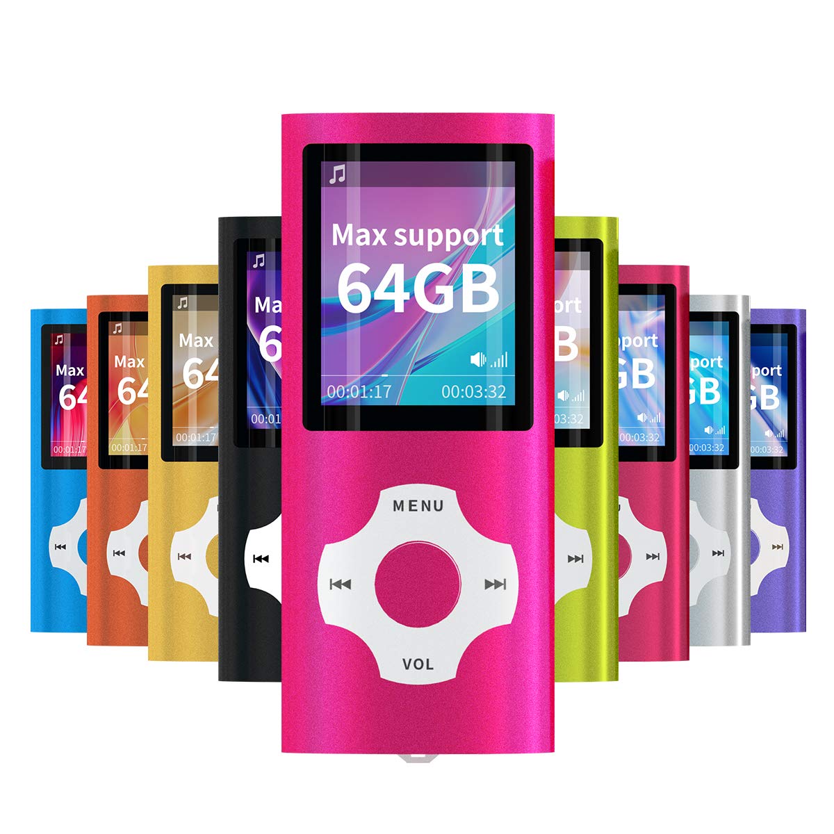 Mymahdi Mp3 Player Portable Music Player, 1.8 Inch Lcd Screen With Video/Voice Record/Fm Radio/E Book/Photo Viewer, Max Support 