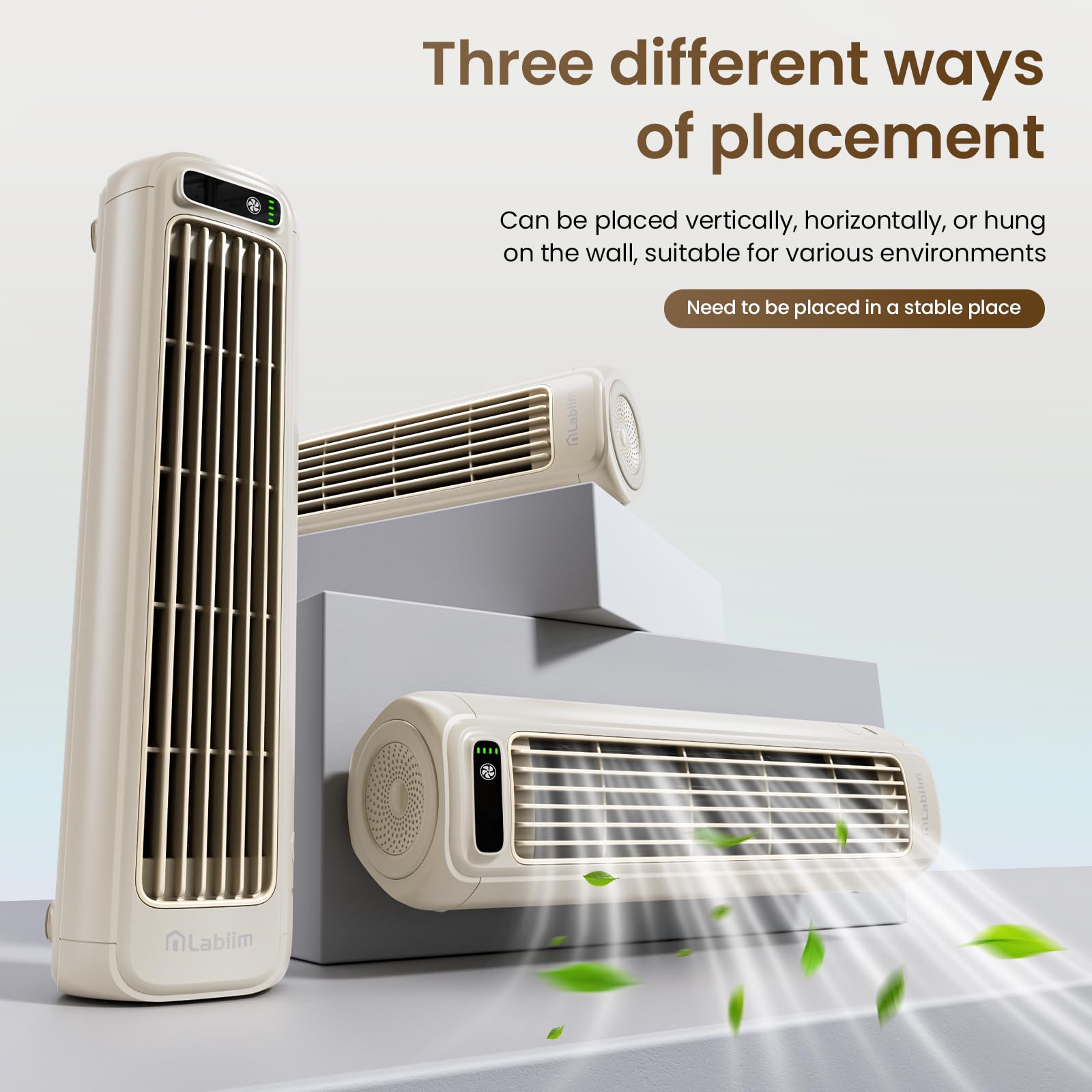 Labiim Desk Fan, Rechargeable Fan For Saving Space, 5000Mah Battery Portable Bladeless Table Fan, 12 Inch Office Fan Small,With