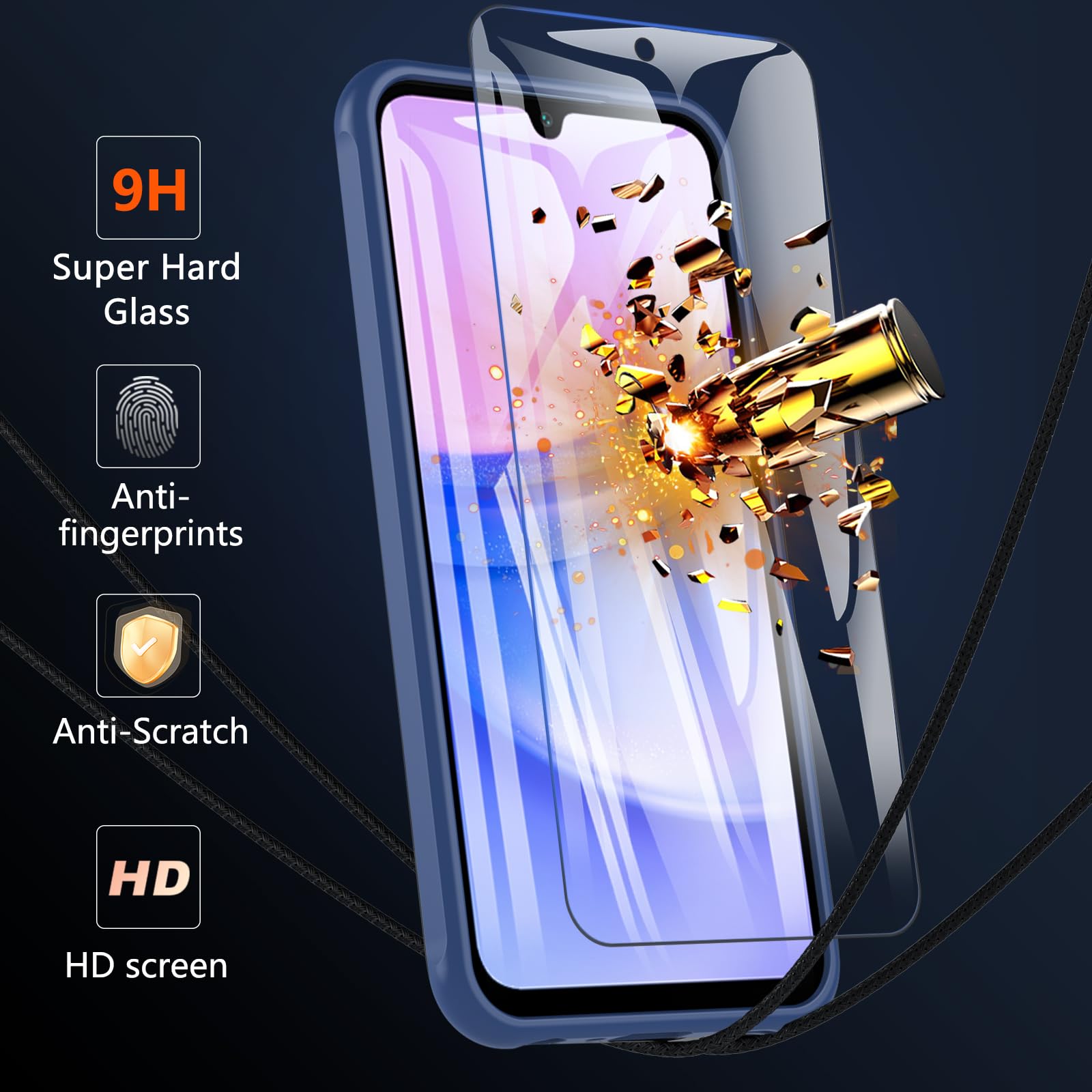 Owkey Galaxy A15 5G Phone Case,Magnetic Samsung Galaxy A15 5G Case For Magsafe With Tempered Glass Screen Protector,[Shockproof