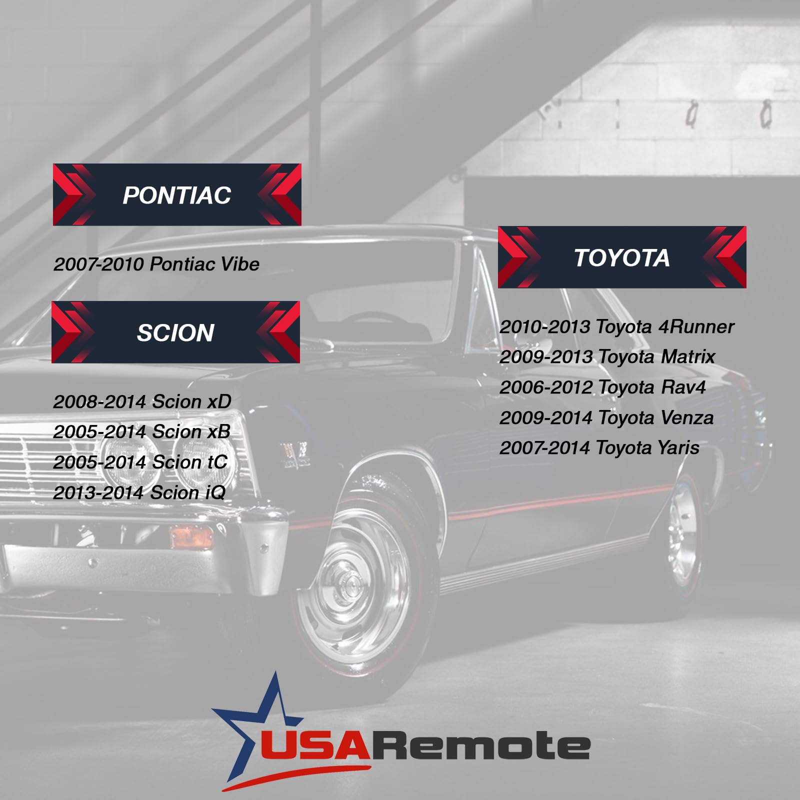 Key Fob Keyless Entry Remote Shell Case & Pad Fits Toyota 4Runner Matrix Rav4 Venza Yaris/Scion Iq Tc Xb Xd (Hyq12Bby, Gq4 29T,