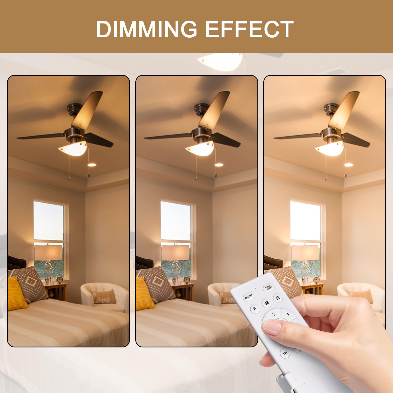 Ceiling Fan Remote Control Kit With Light Receiver Controller, 6-Speed Adjustable, Long Range Transmission, High Voltage Compati