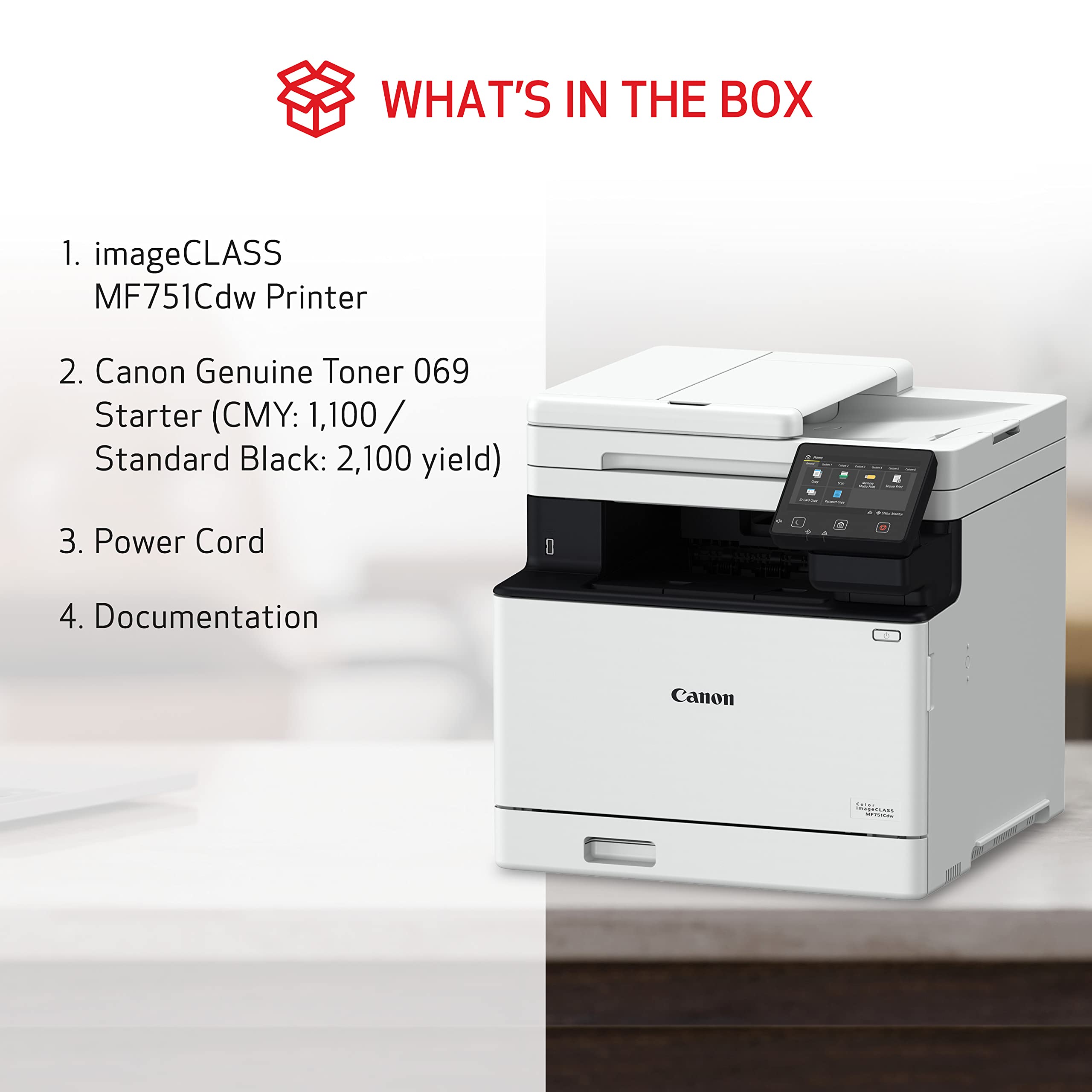 Canon Color Imageclass Mf751Cdw   Multifunction, Duplex, Wireless, Mobile Ready Laser Printer With 3 Year Limited Warranty, Whit