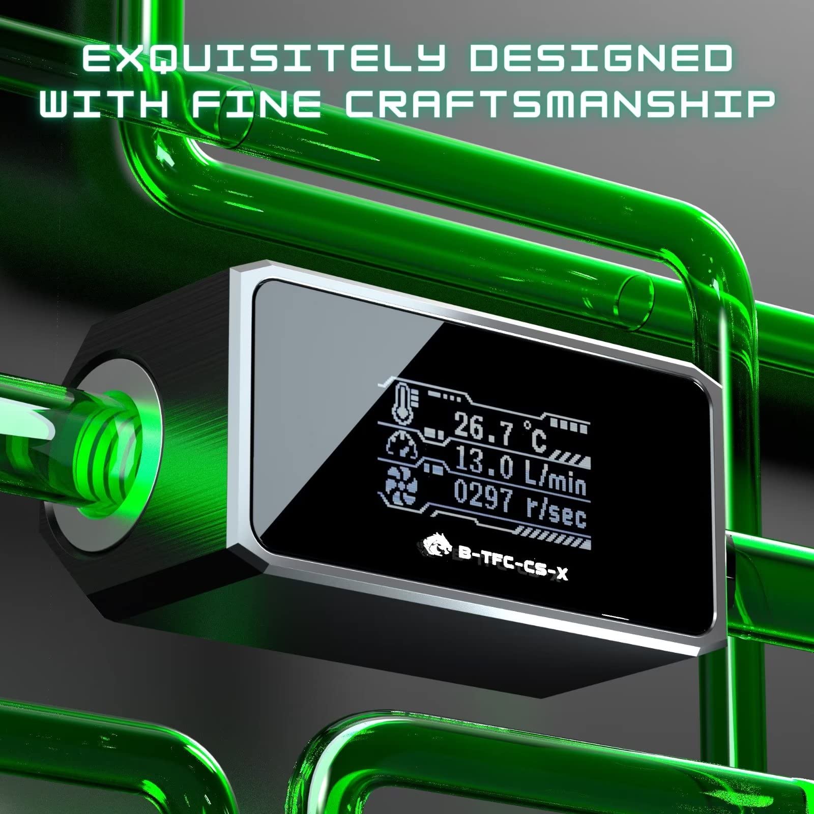 G1/4 Oled Display Pc Water Cooling Flowmeter/Thermometer System Monitor, High Temperature Alarm Water Cooler