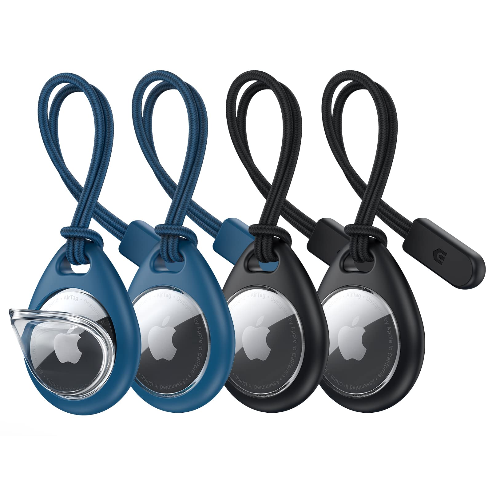 Unbreakcable Apple Airtag Holder With Strap  4 Pack [Fit Tightly Design] [Easy To Install] [Hold Air Tag Securely] Waterproof Tp