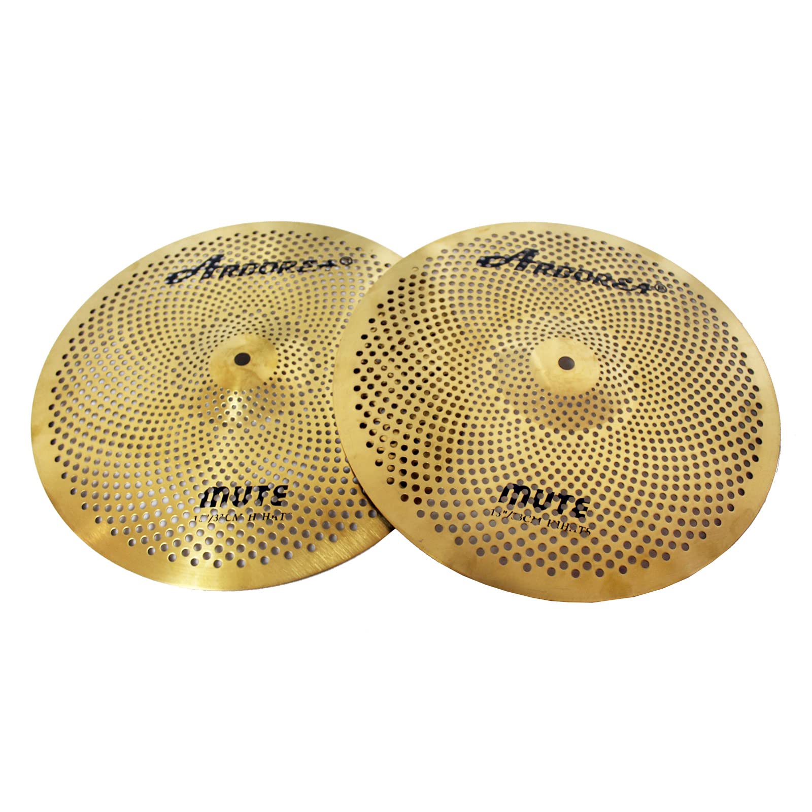 Arborea Low Volume 13   Hi Hats Cymbal Golden Practice Mute Cymbal For Drum Set