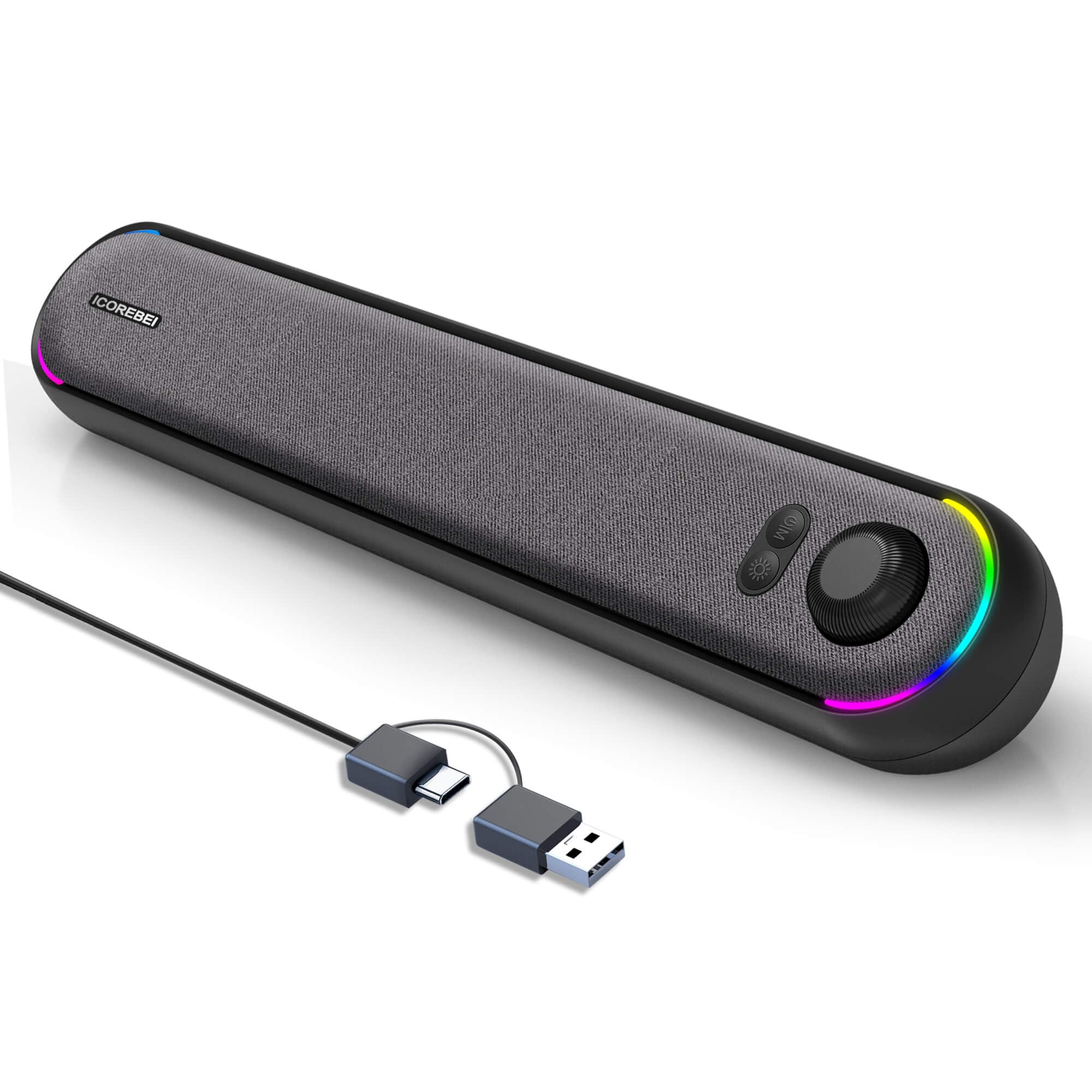 ICOREBEI Computer Speakers USB Powered SoundBar for Home Office, Desktop PC Speaker, USBC, Bluetooth 5.3 PC Speakers with HiFi