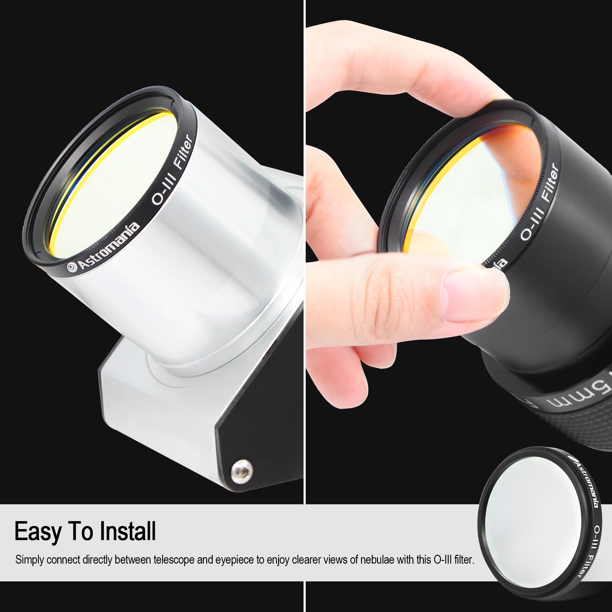 Astromania 2 inch O-III Filter for Nebulae Observation - Glass, Enhanced Contrast