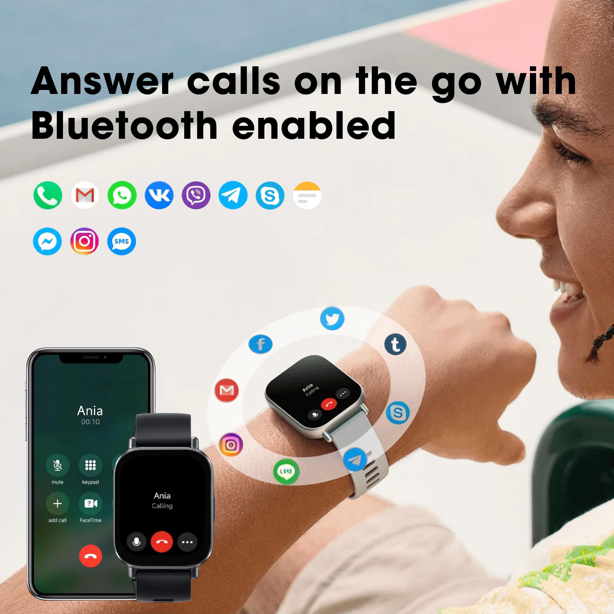 Xiaomi Redmi 5 Active Smart Watch, Step Counter Sport Watch For Women Men With 2'' Lcd Large Display, 140 Sports Modes, 5Atm Wat